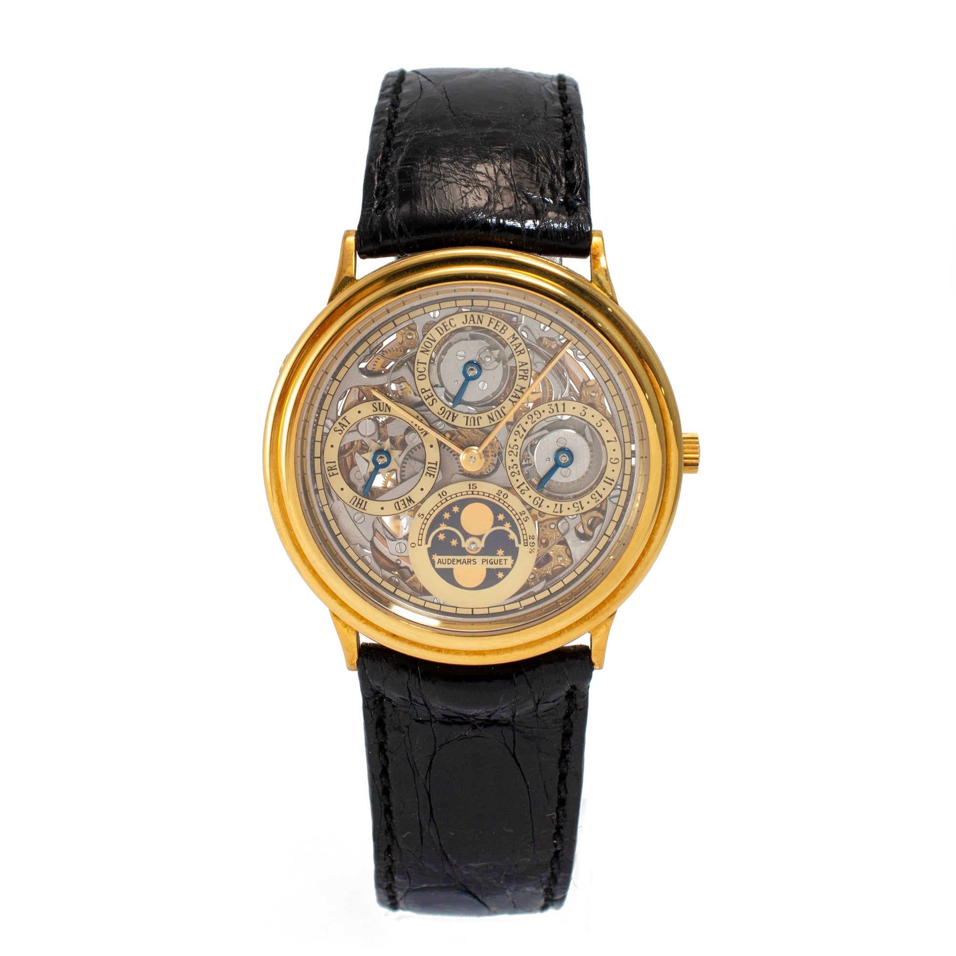Vintage Audemars Piguet Perpetual Calendar 36mm 25558BA Skeleton Gold Watch
