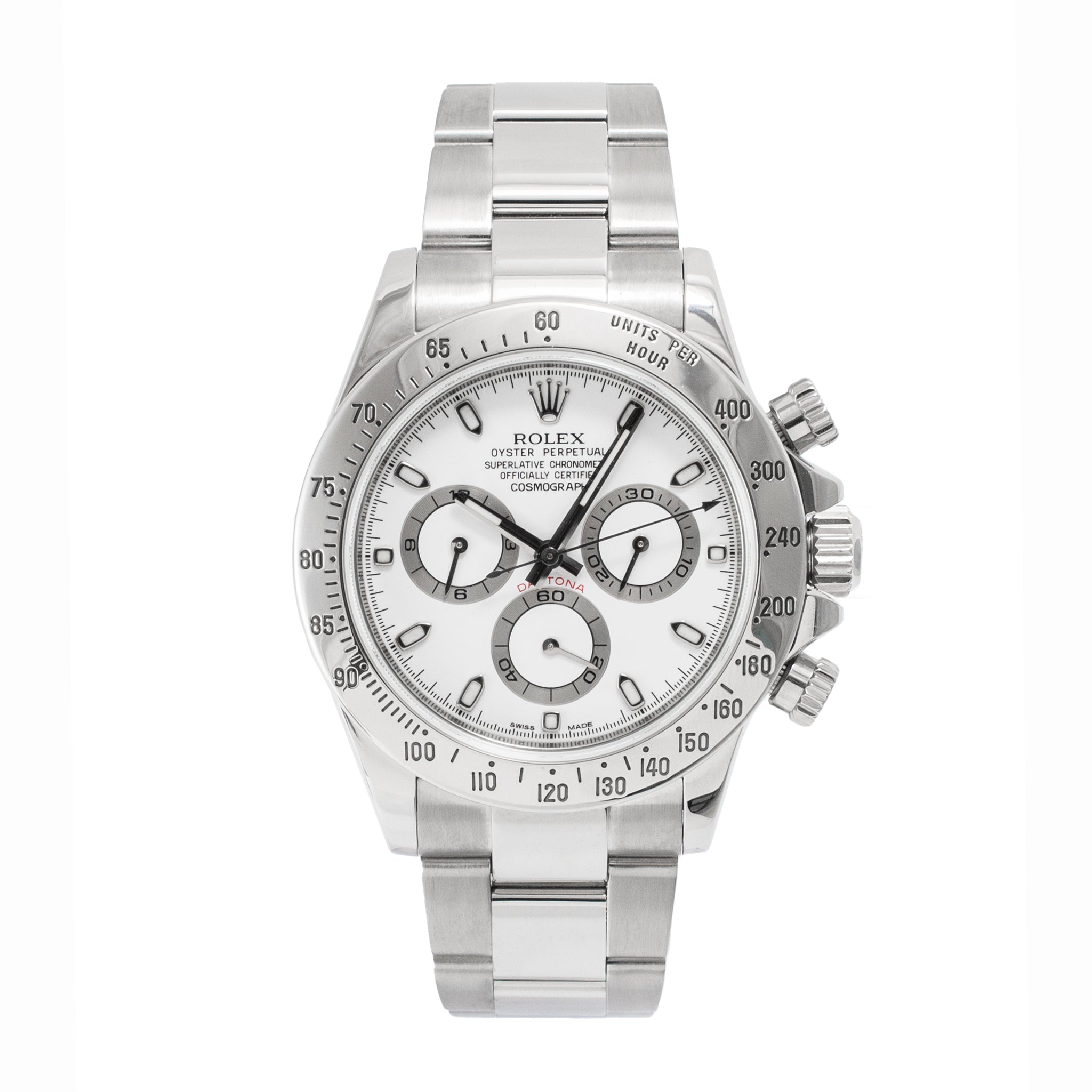 Rolex Daytona Cosmograph 40MM 116520 White Dial Oyster Stainless Steel Watch