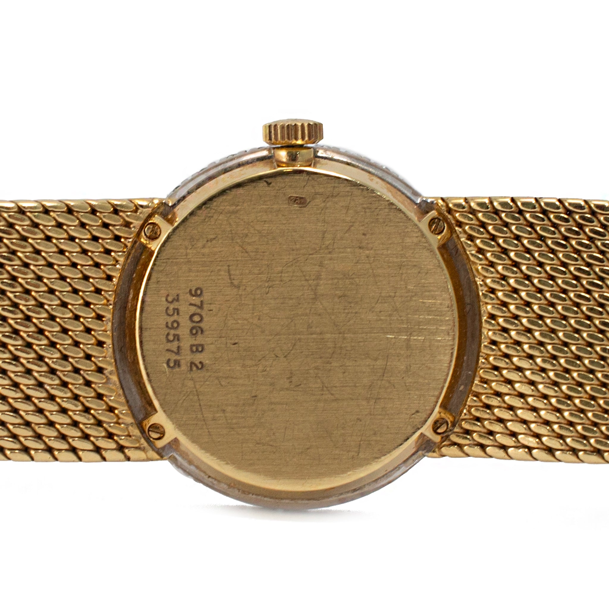 Vintage Piaget Dancer 26MM 9706 B2 18K Gold Diamond Mother of Pearl Dial Watch