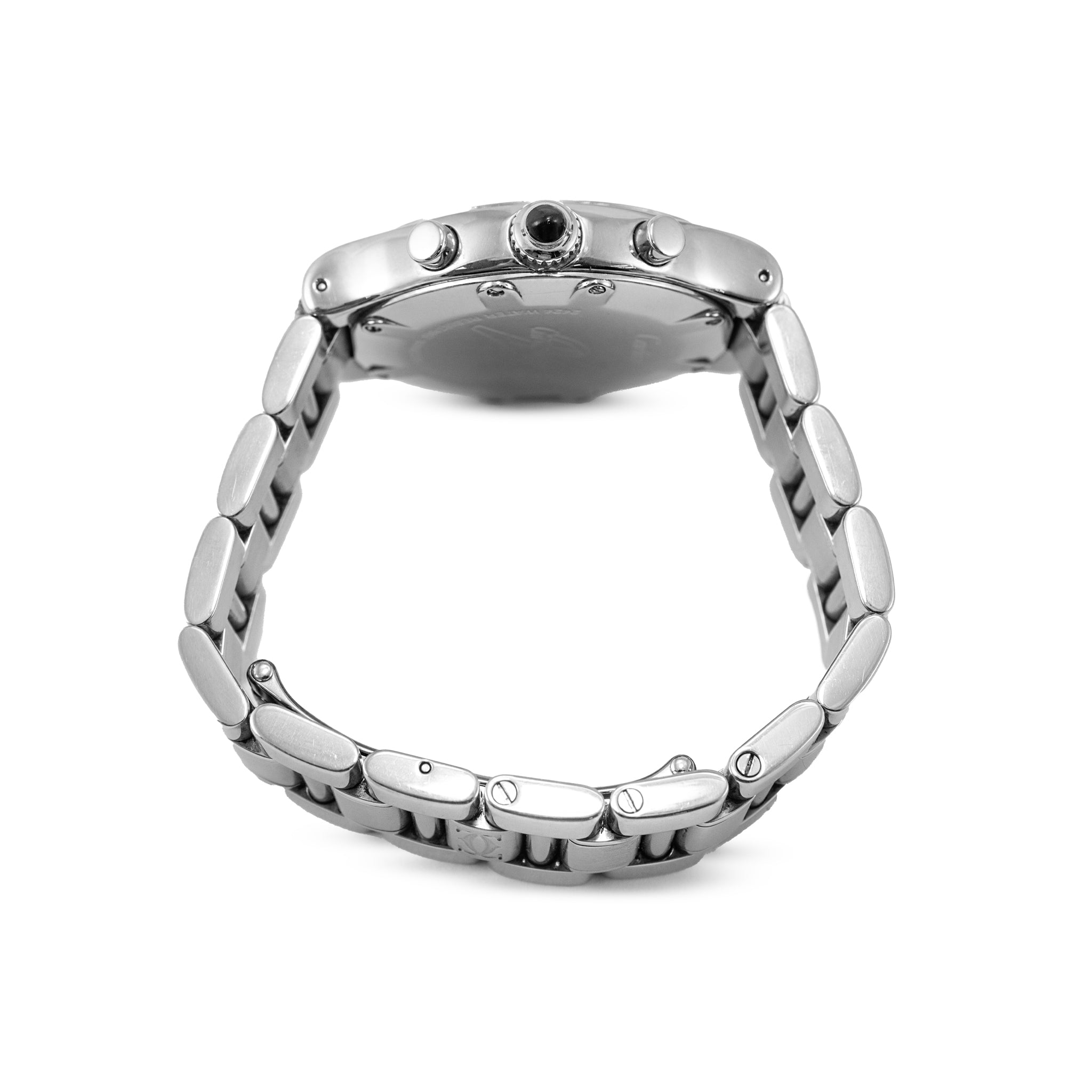 Cartier 21 Chronoscaph 38MM 2424 Black Silver Sub Roman Bezel Steel Quartz Watch