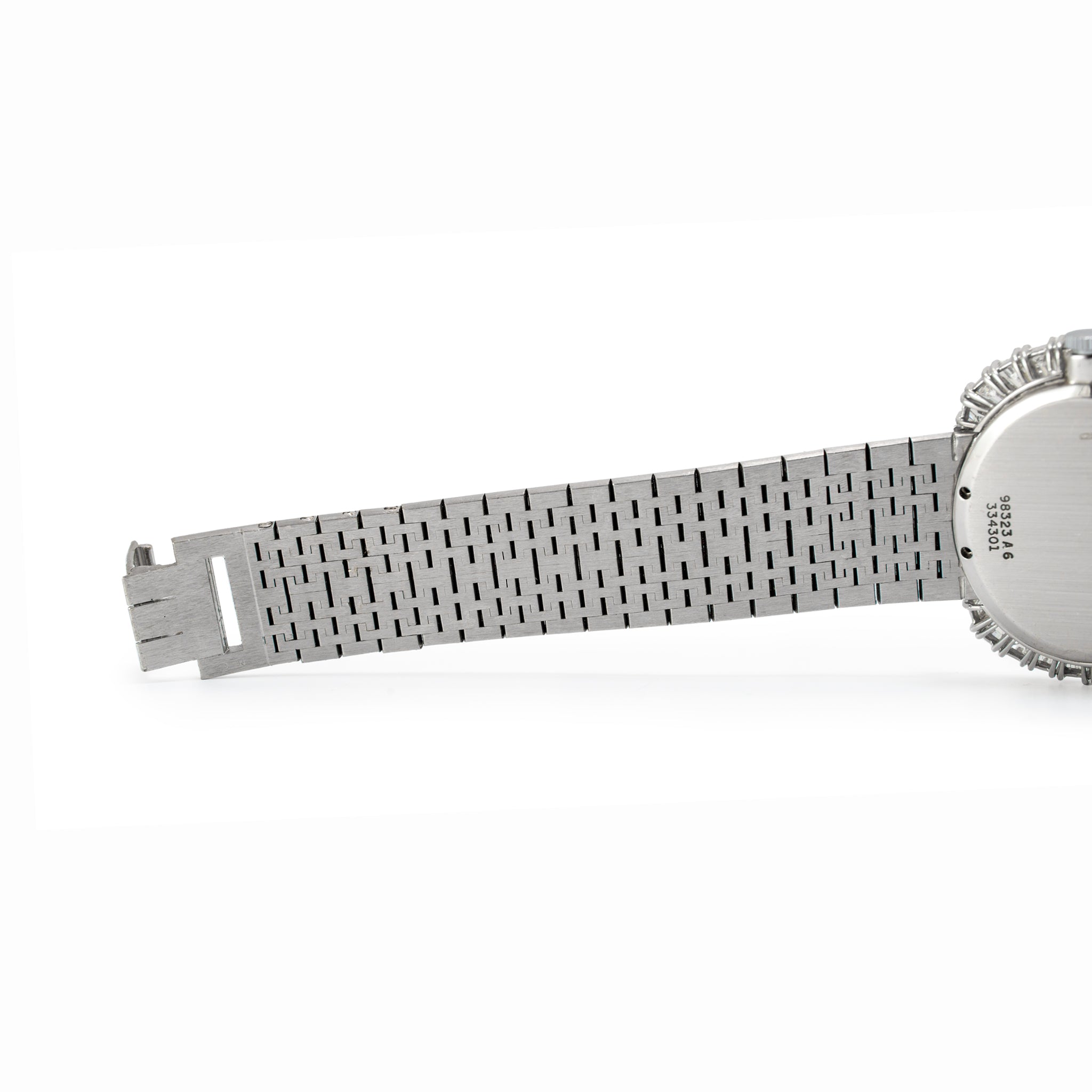 Vintage Piaget Horizonal Oval 34M 98323A6 White Gold Baguette Diamond Onyx Watch