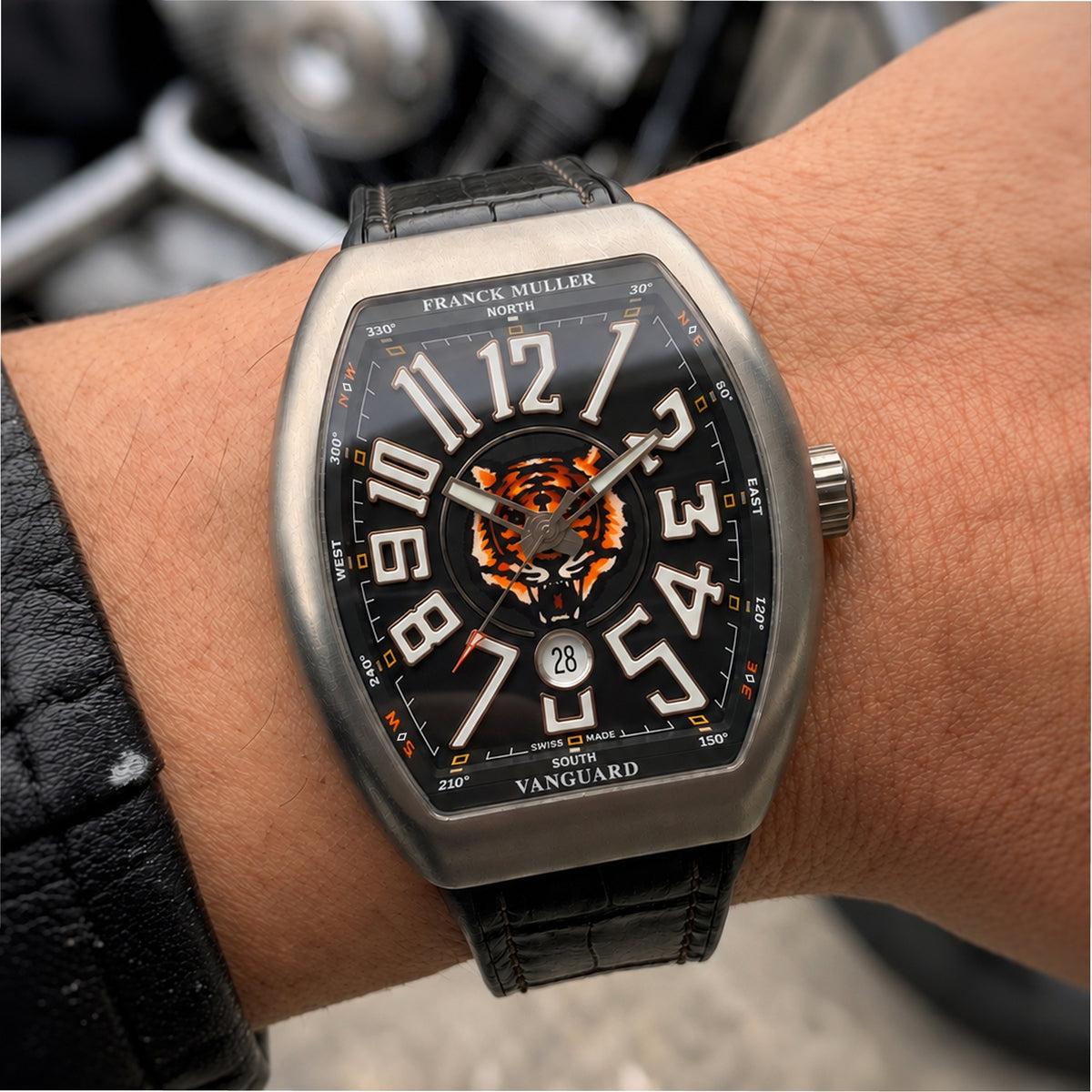 Franck Muller Vanguard Harimao 45MM V45 SC DTTT BR NR Tiger Titanium Watch
