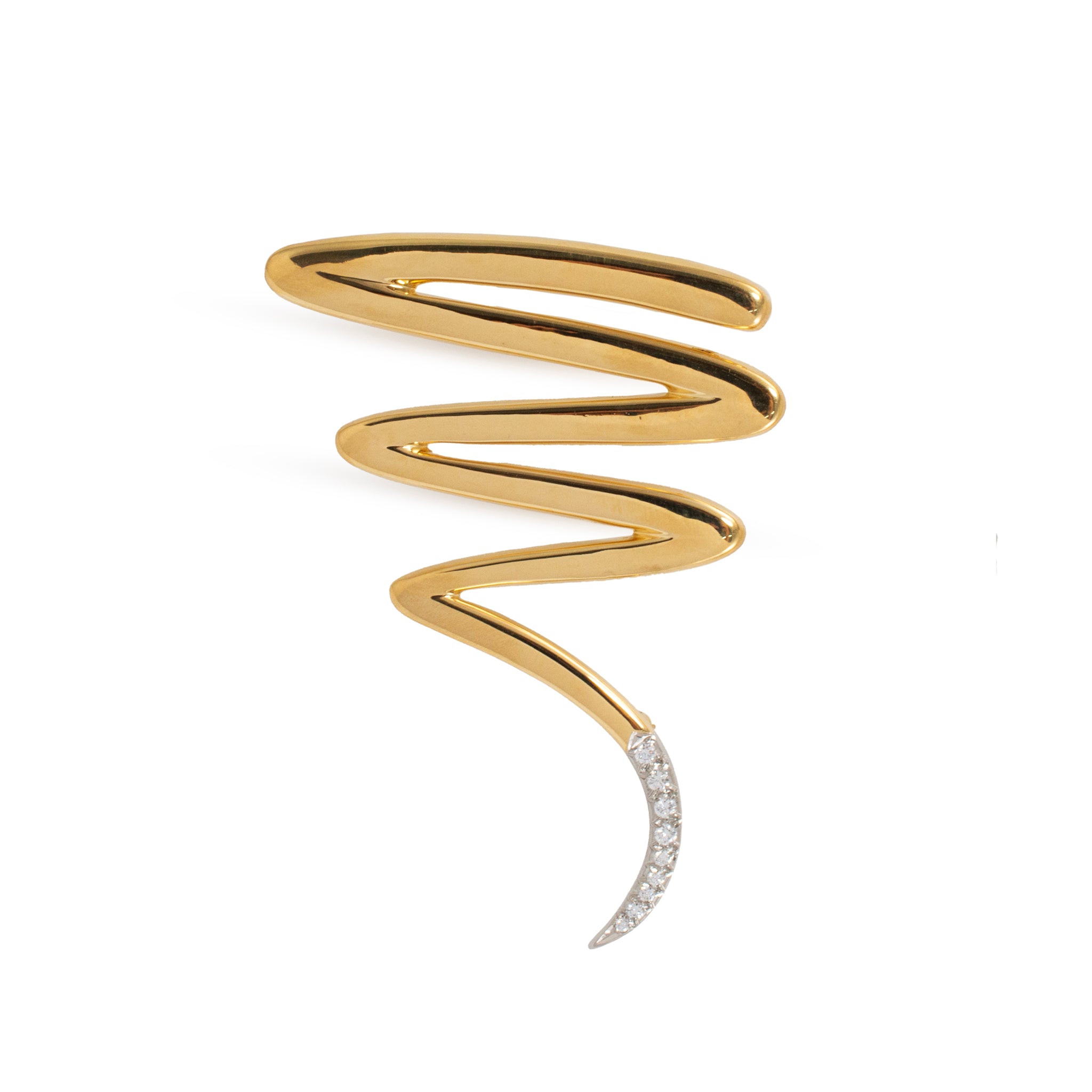 Vintage Tiffany & Co. Large Paloma Picasso 18K Gold Platinum Diamond PIN Brooch