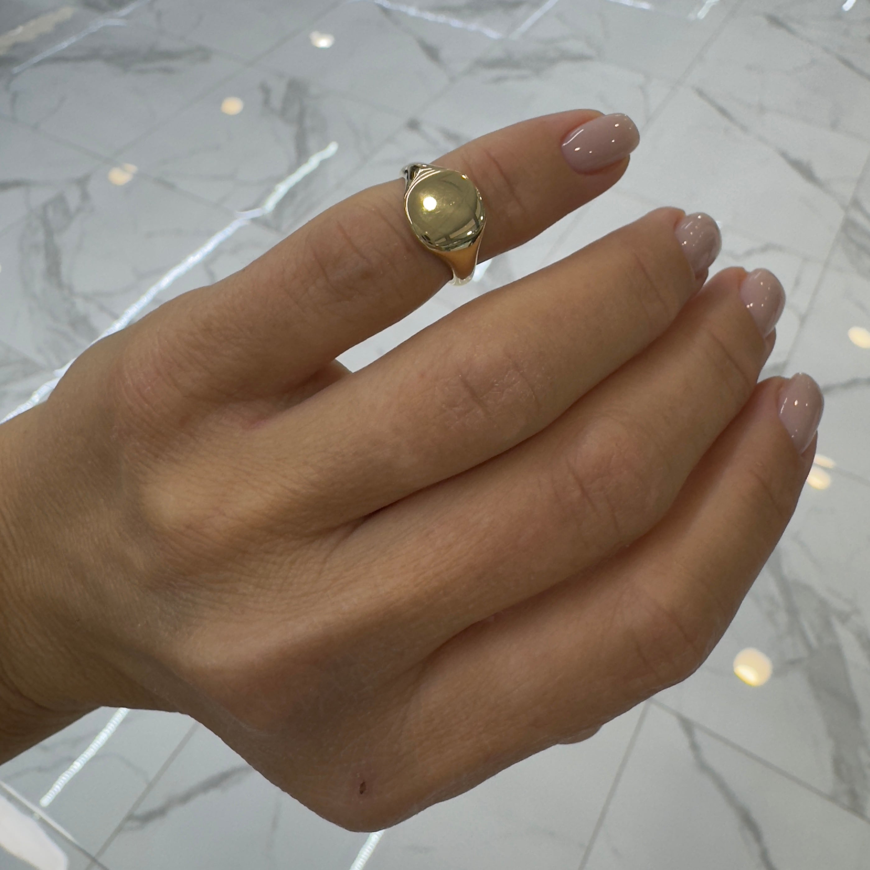 David Yurman Streamline Collection 18K Yellow Gold Signet Pinky Cocktail Ring