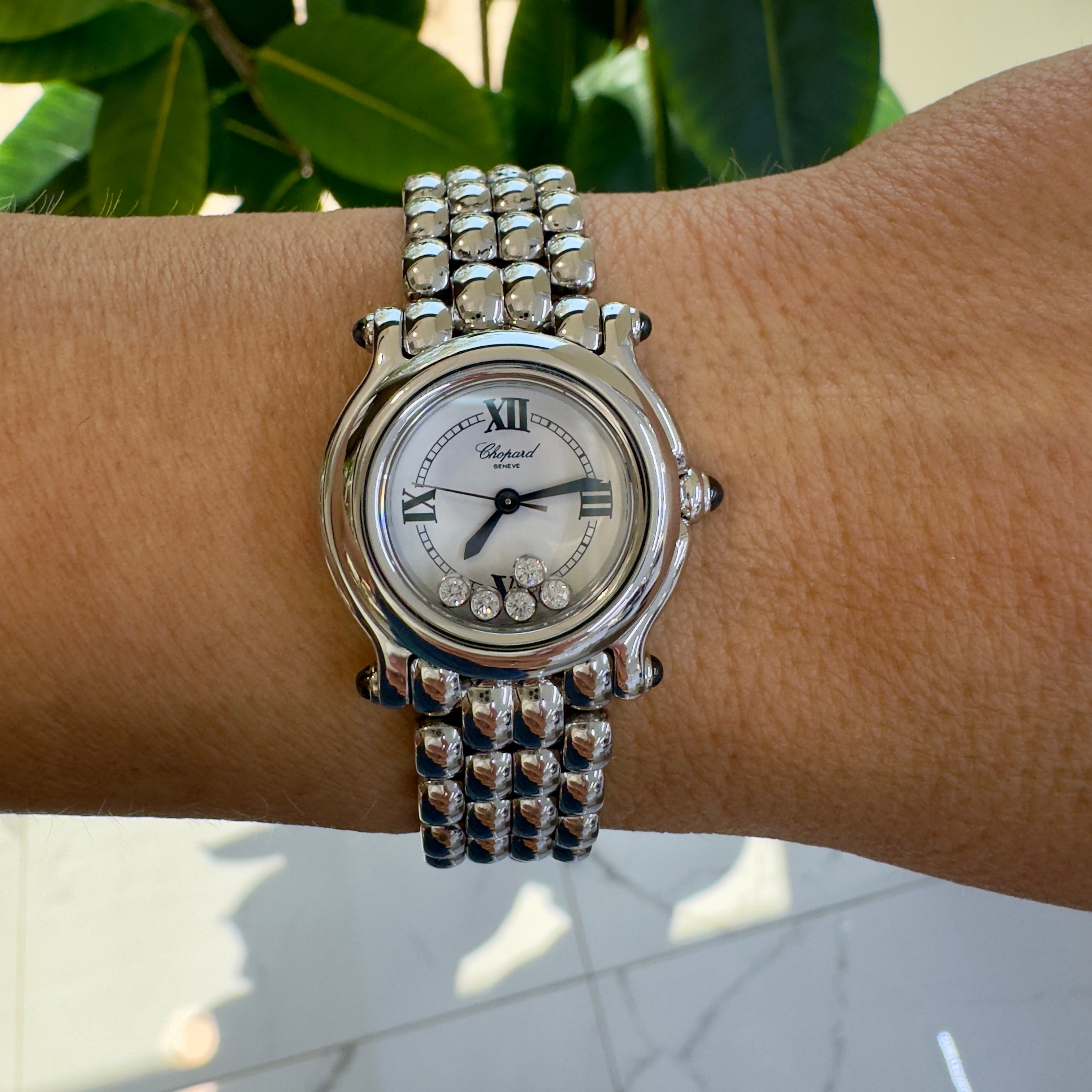 Ladies Chopard Happy Sport 26MM Happy Diamonds 27/8250-23 Stainless Steel Watch