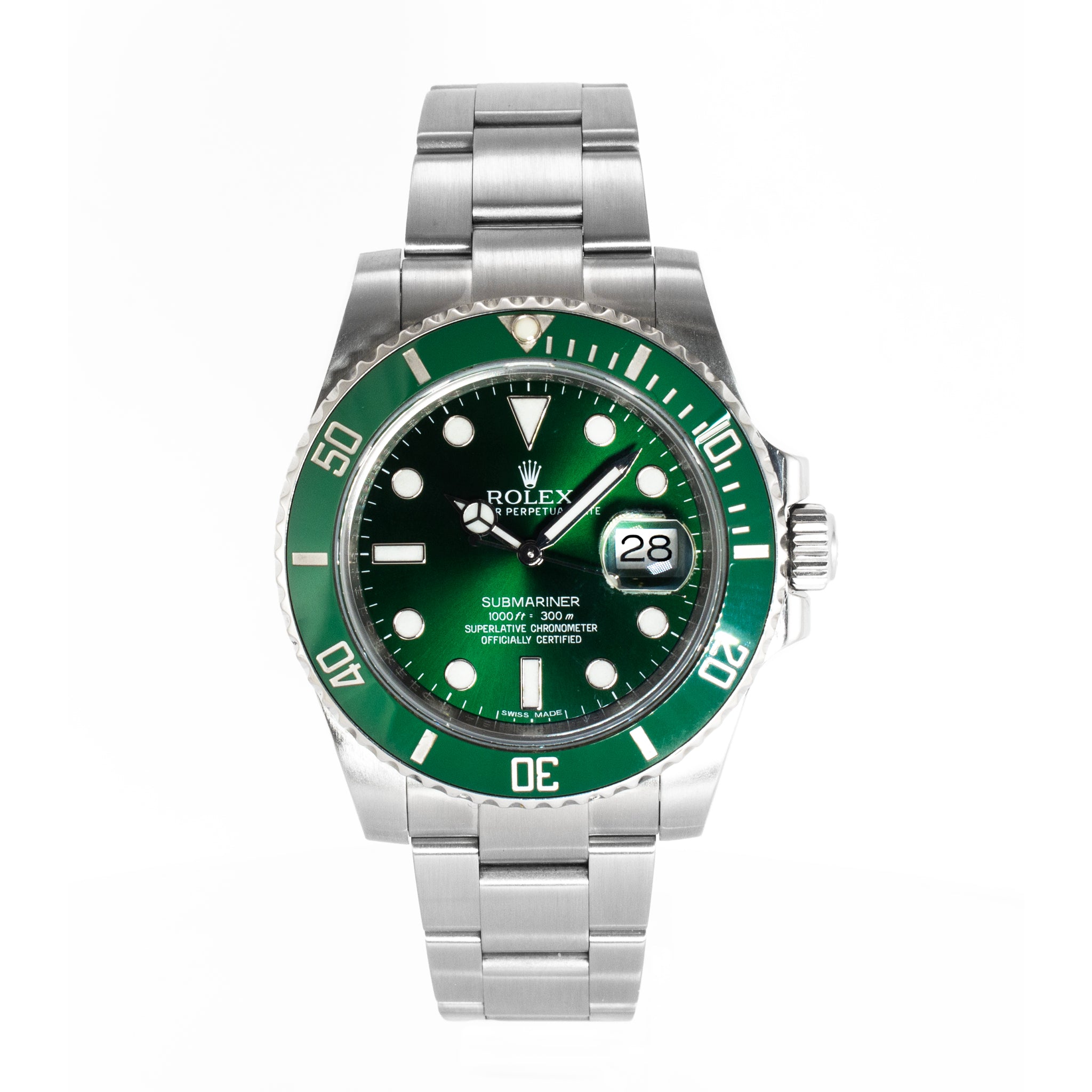 Rolex Submariner Date 40MM 116610LV Hulk Green Dial Oyster Ceramic Steel Watch