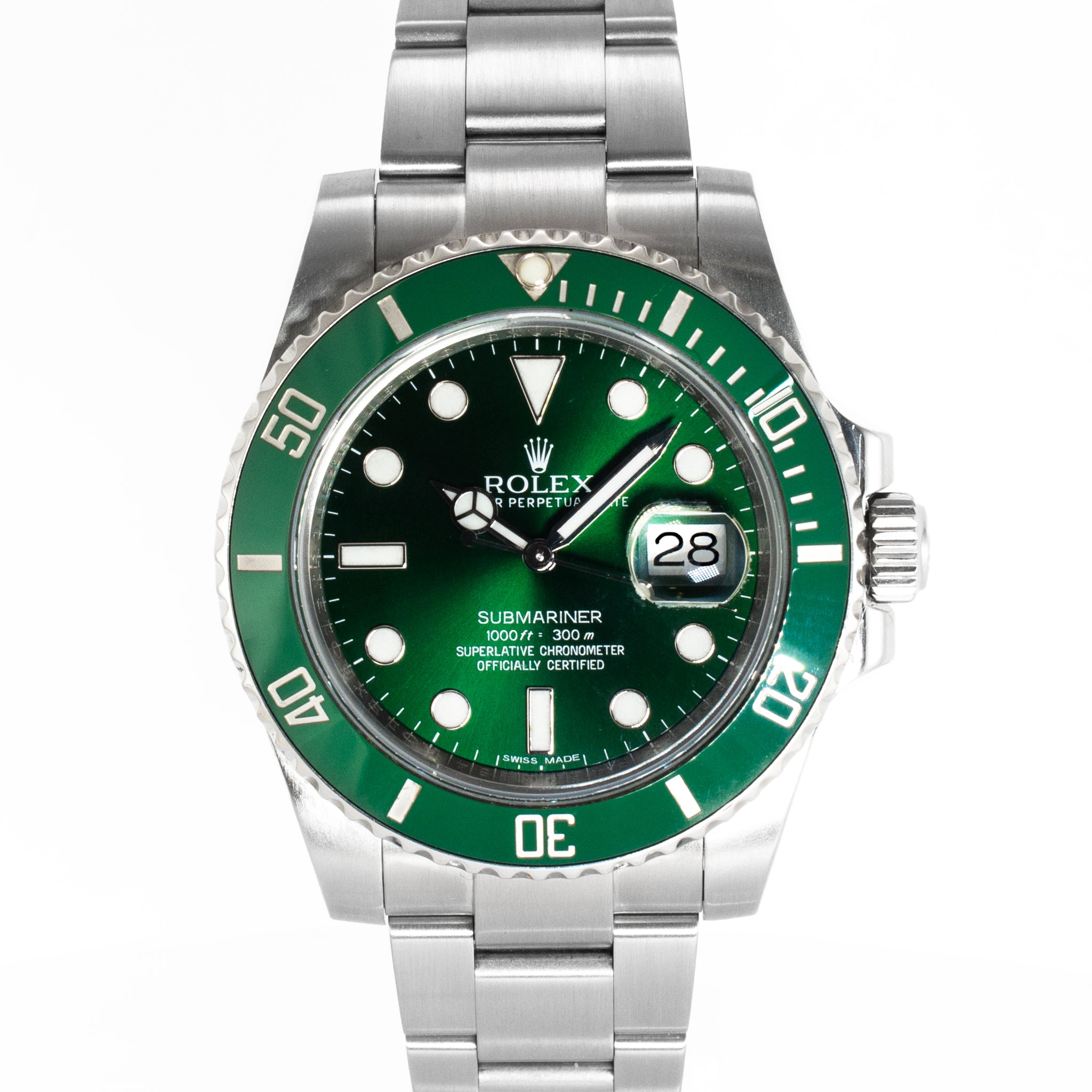 Rolex Submariner Date 40MM 116610LV Hulk Green Dial Oyster Ceramic Steel Watch