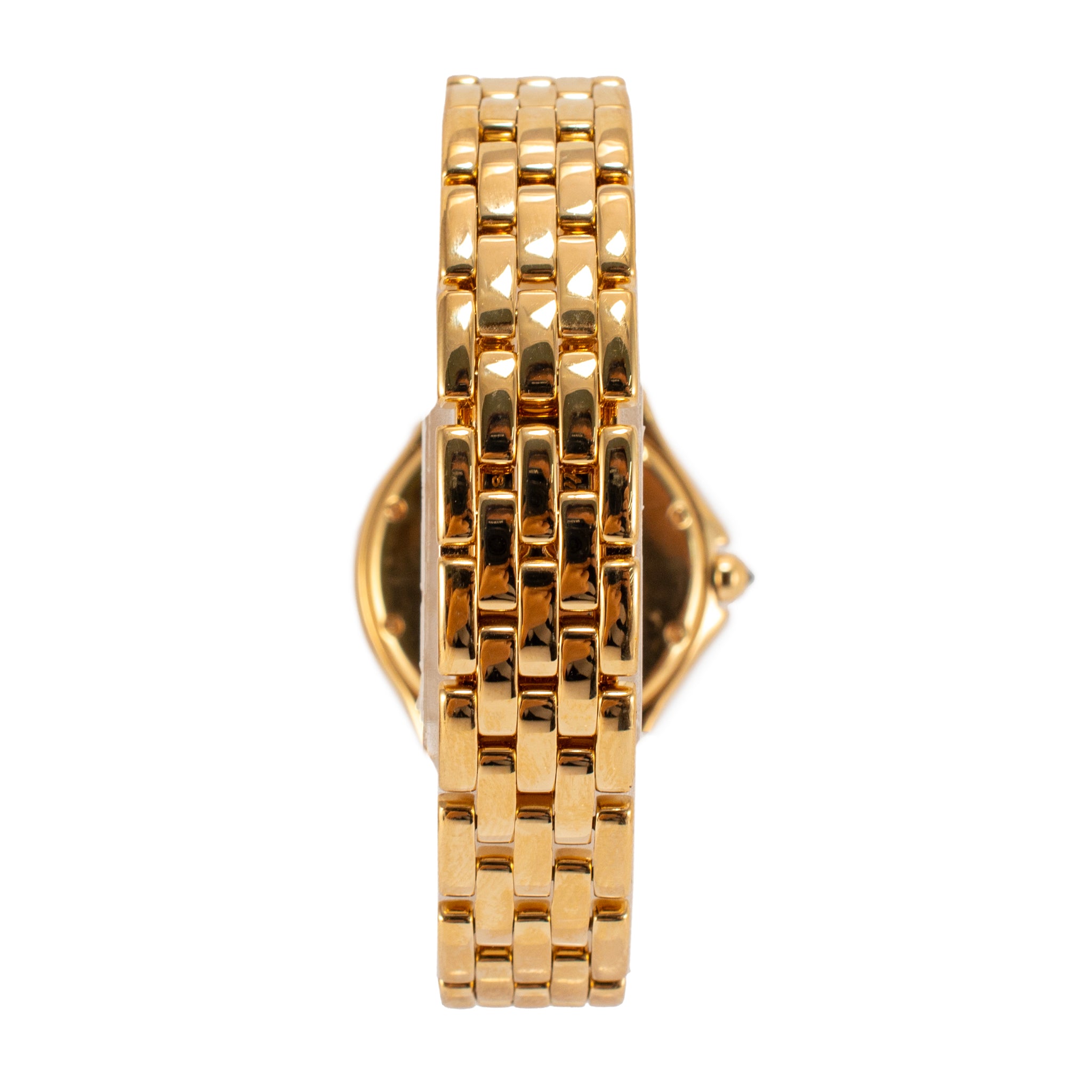 Vintage Cartier Cougar 26MM 887907 18K Yellow Gold Diamond Bezel Quartz Watch