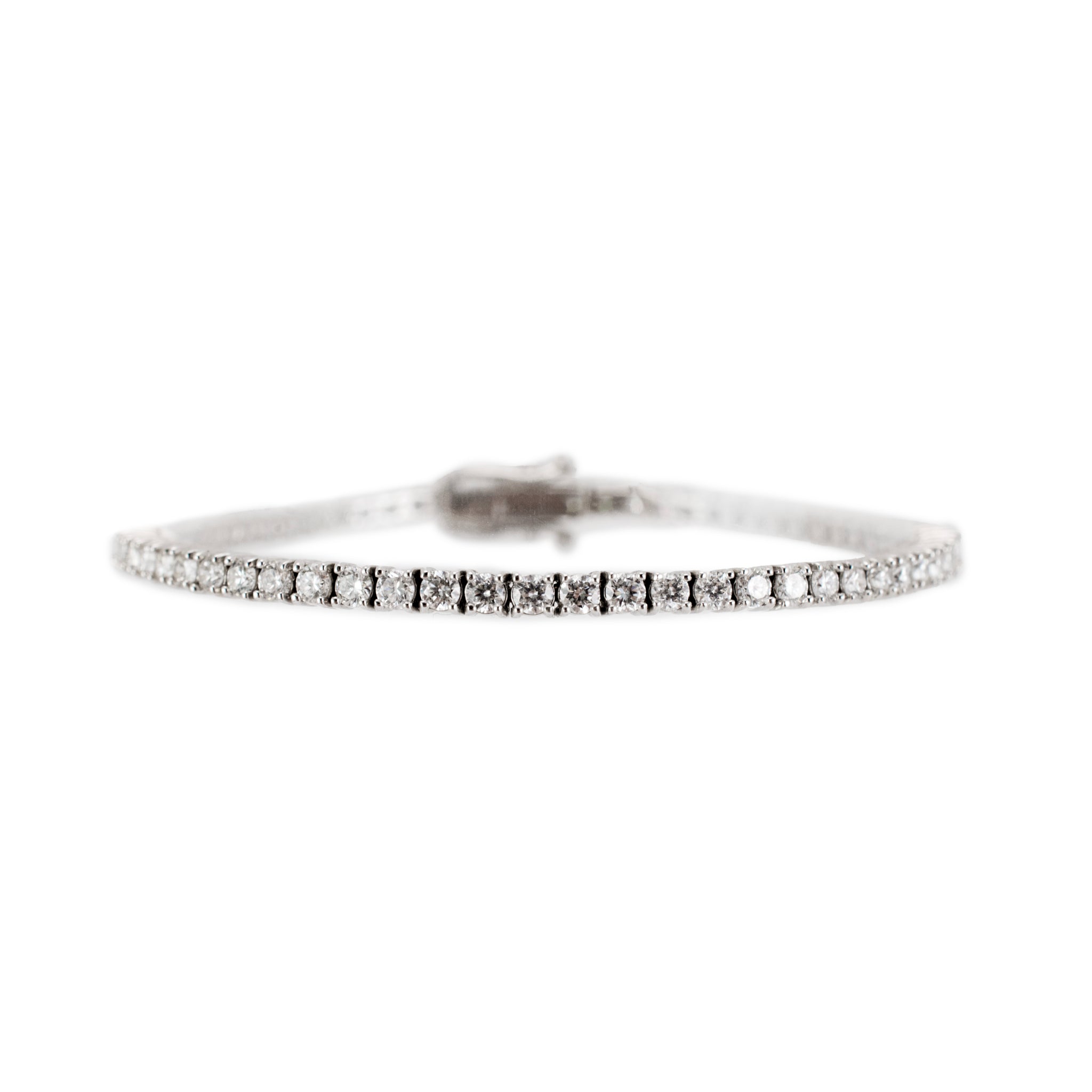 Lady’s 14K White Gold 4-Prong 2.55ct Lab Grown Diamond Tennis Bracelet