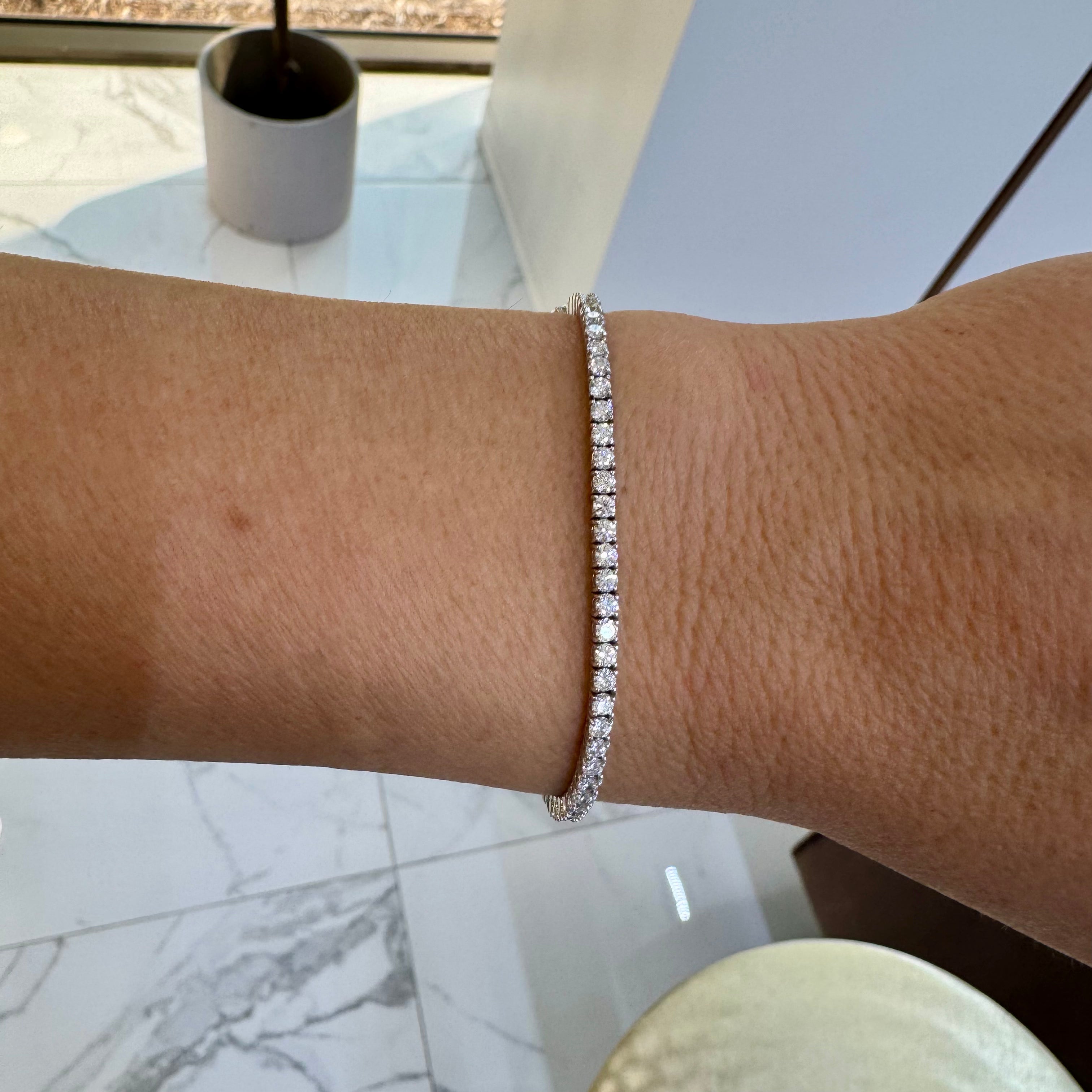 Lady’s 14K White Gold 4-Prong 2.55ct Lab Grown Diamond Tennis Bracelet