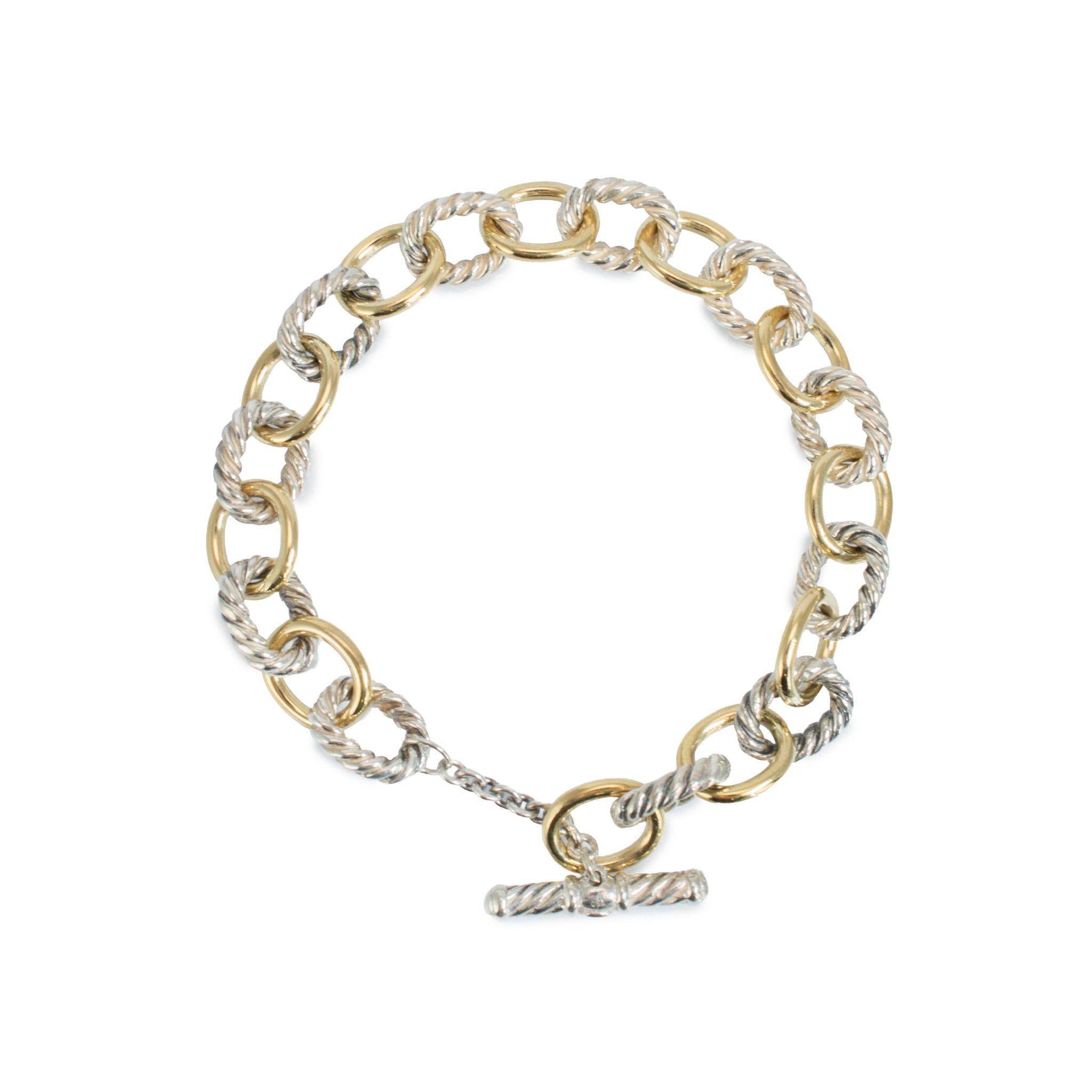 David Yurman Chain Collection 18K Gold Silver Two Tone 10MM Oval Link