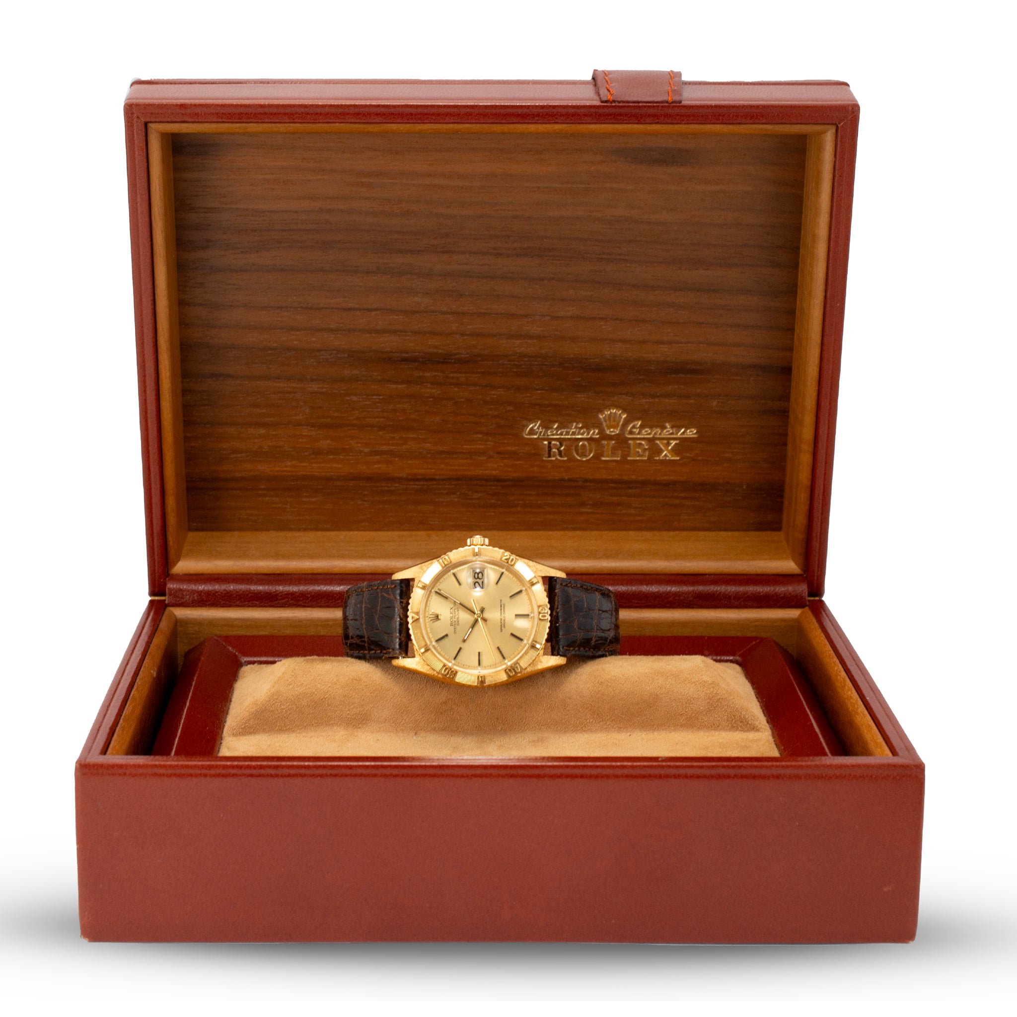 Vintage Rolex Datejust Turn-O-Graph Oyster Thunderbird 36MM 1625 Bark Gold Watch