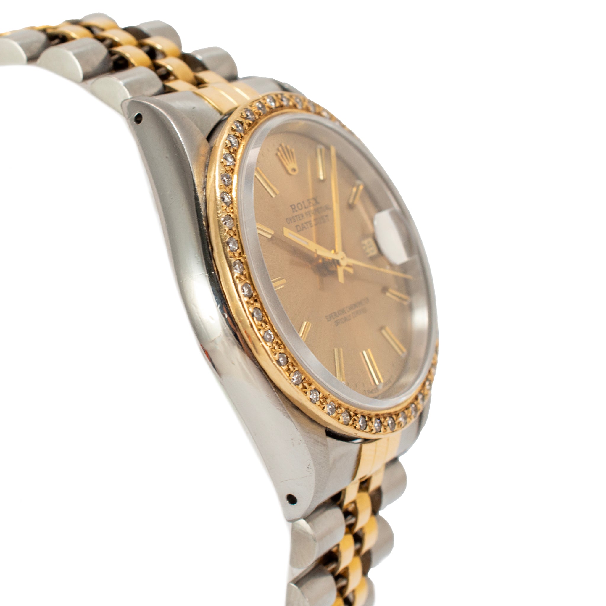 Rolex Datejust 36MM 16233 Bronze Diamond Bezel Jubilee Gold Steel Watch