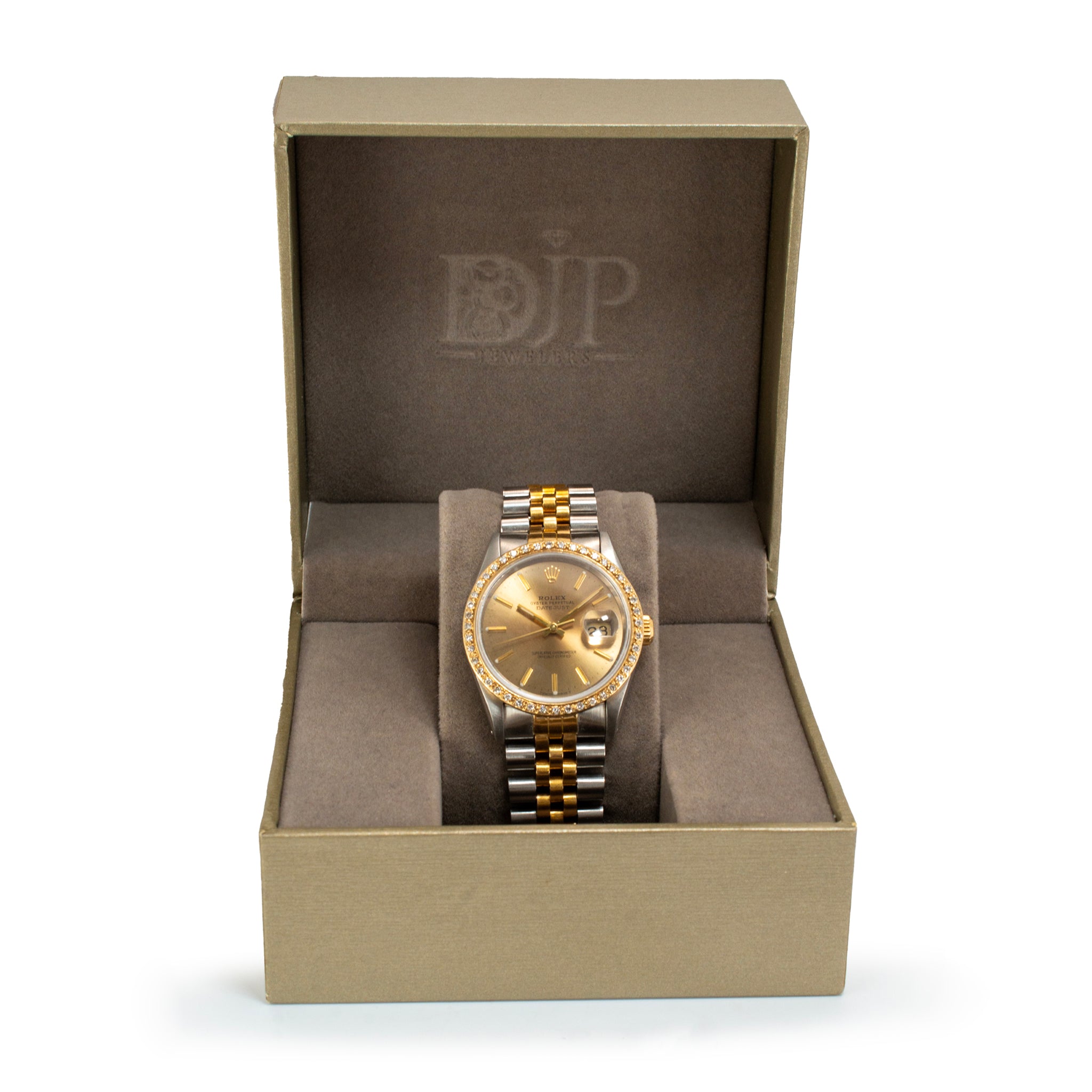 Rolex Datejust 36MM 16233 Bronze Diamond Bezel Jubilee Gold Steel Watch