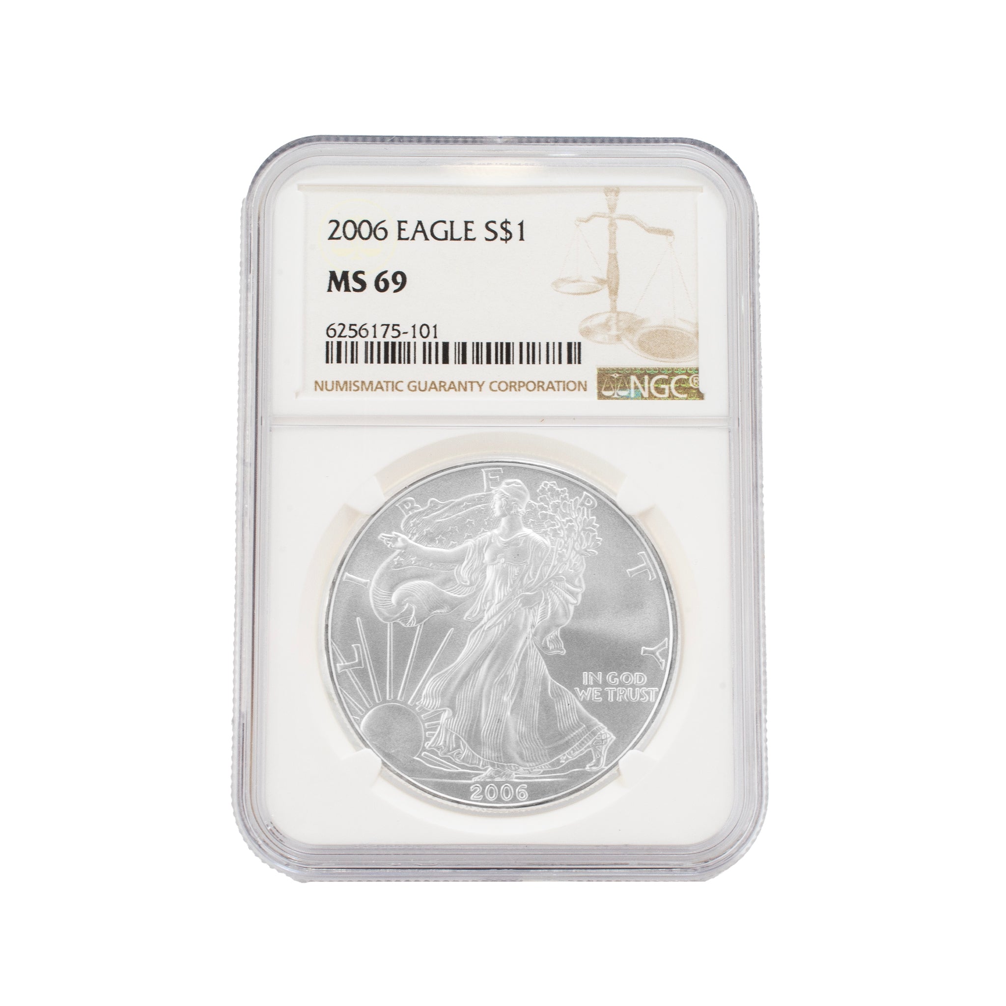 2006 1 Oz NGC MS 69 1$ Fine Silver American Eagle Liberty Coin