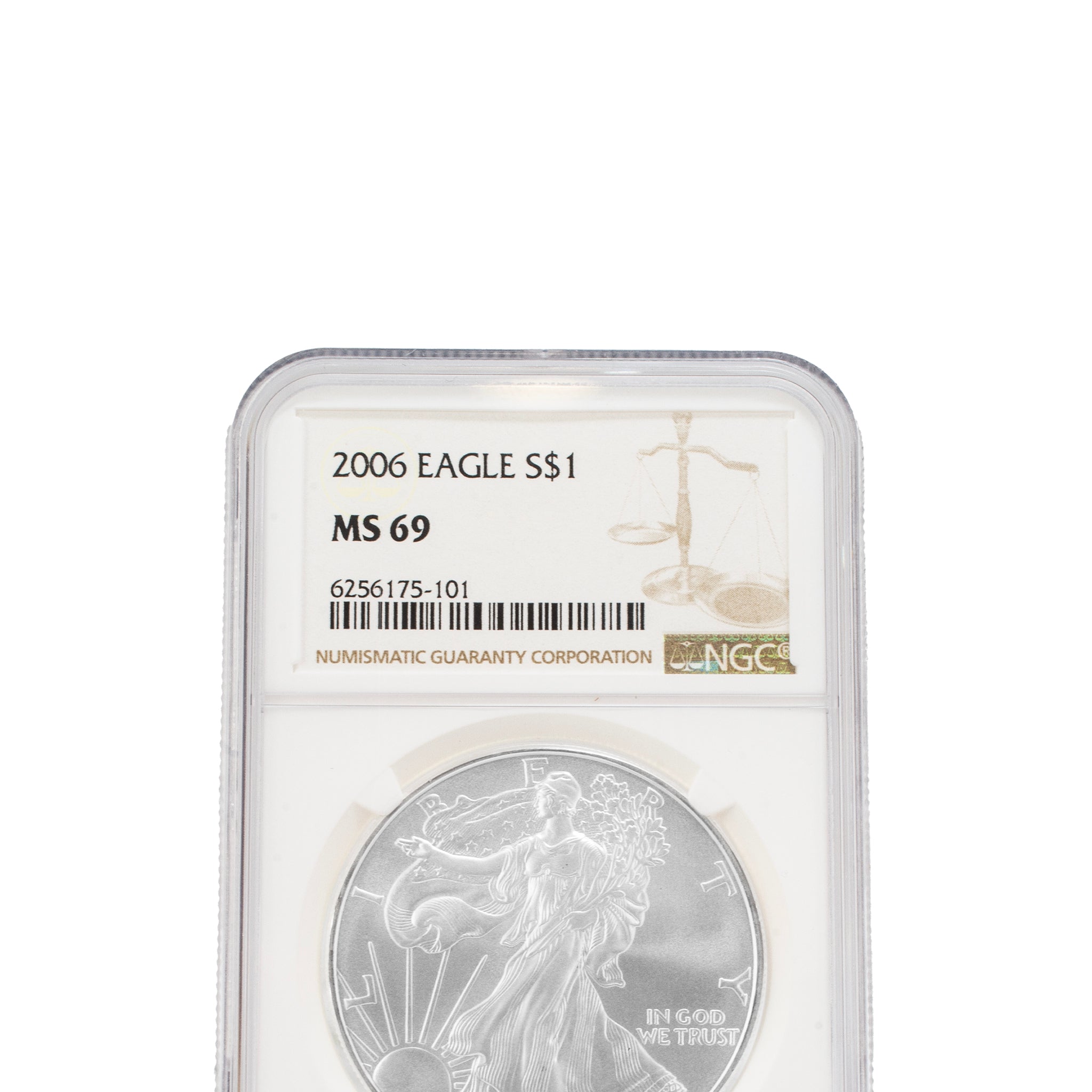 2006 1 Oz NGC MS 69 1$ Fine Silver American Eagle Liberty Coin