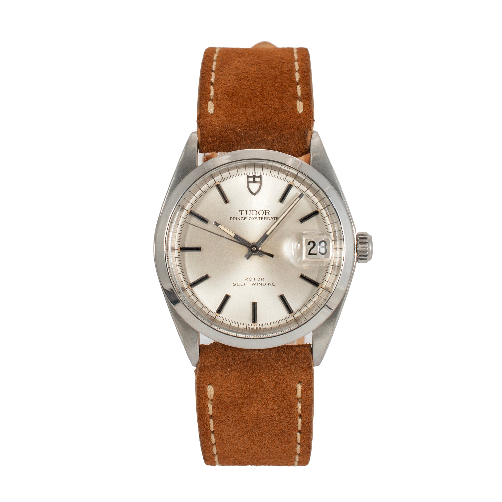 Vintage Tudor Prince Oysterdate 34MM 9050/0 Brown Steel Self Winding Watch