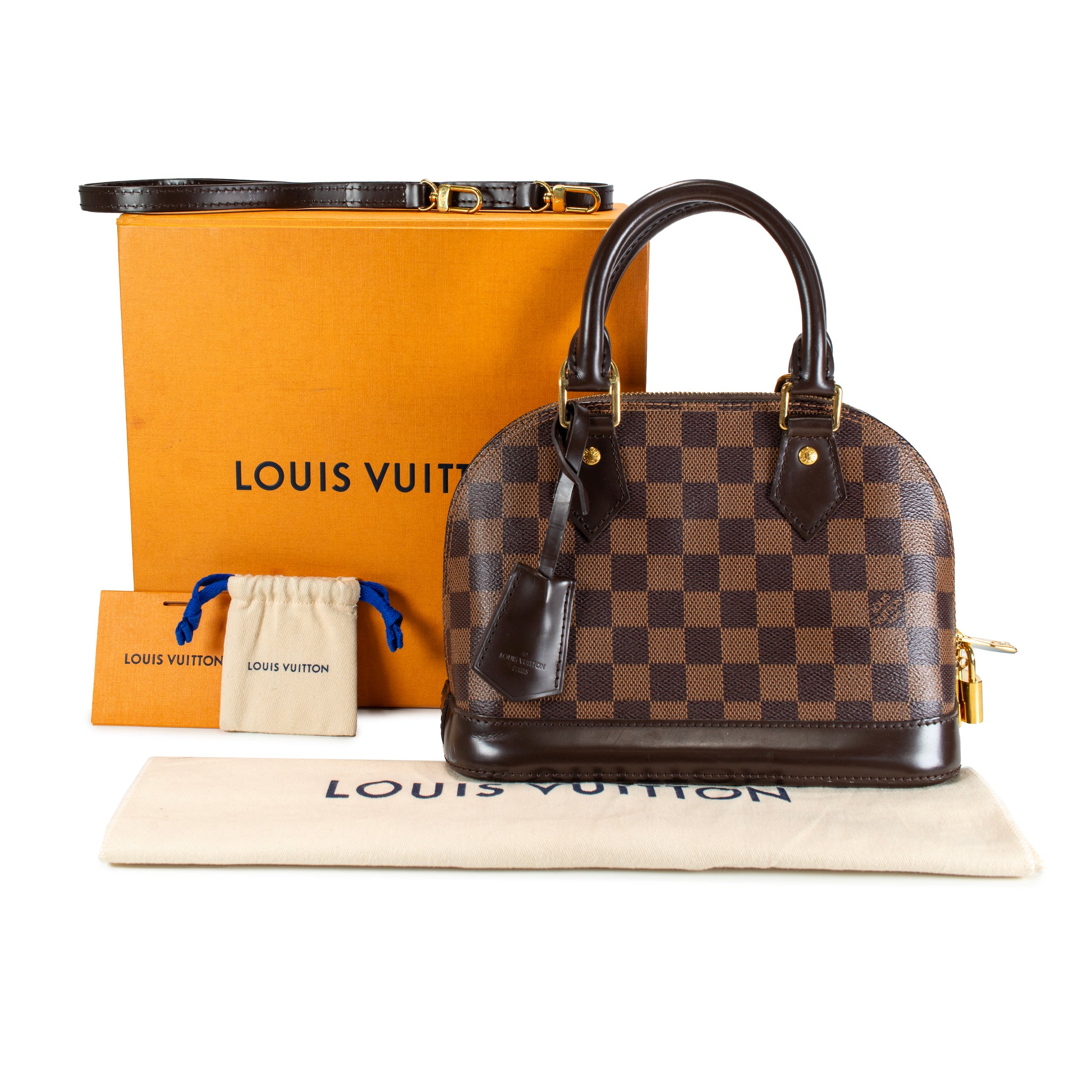 Louis Vuitton Alma BB N40606 Damier Ebène Canvas Crossbody Bag