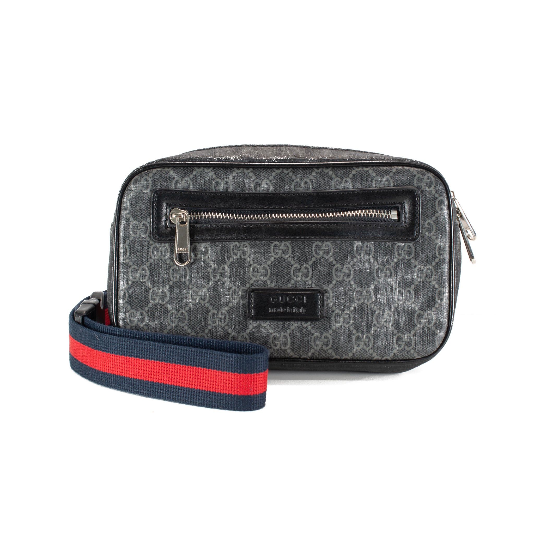 Gucci GG Supreme Black Canvas 474293 Belt Bag