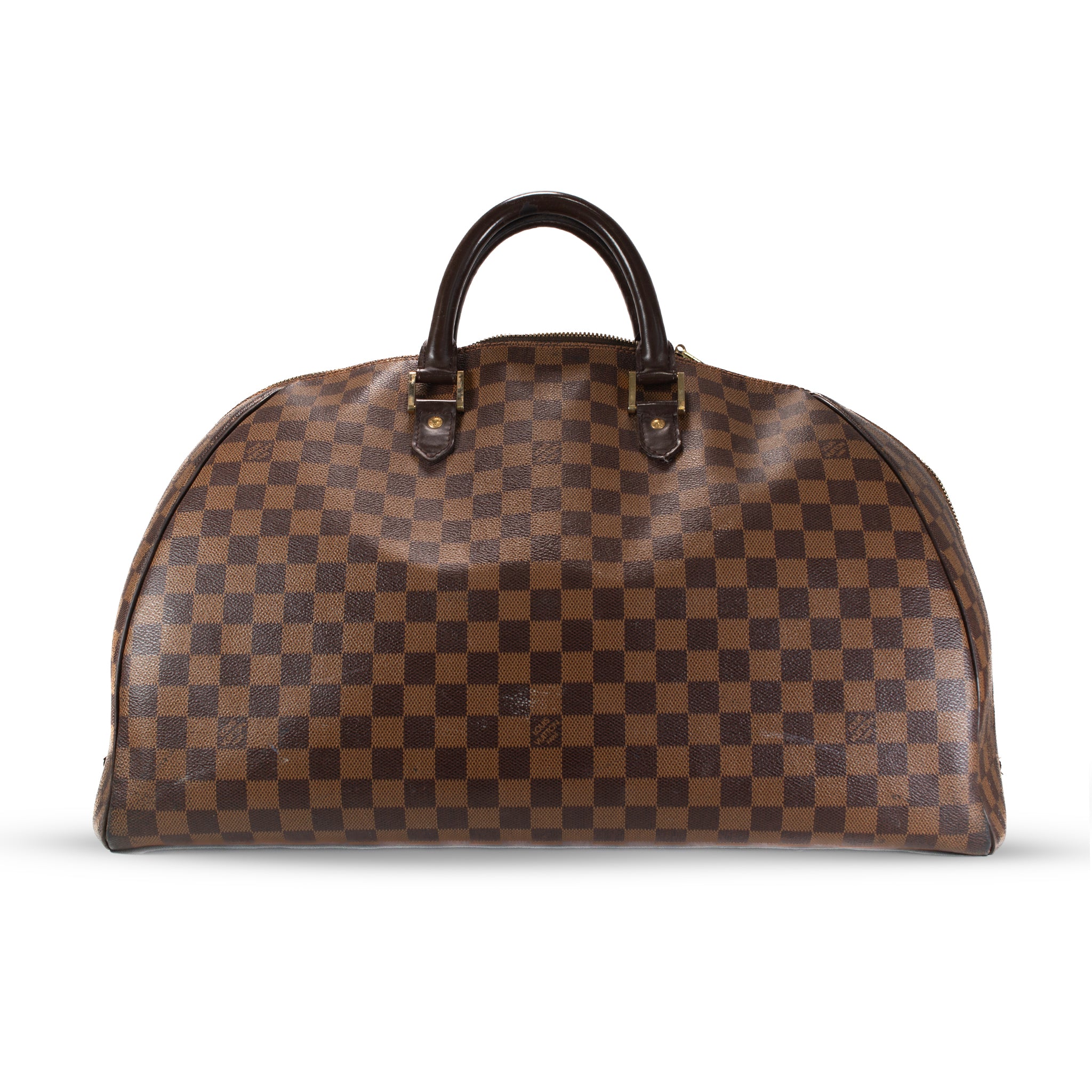 Louis Vuitton Damier Ebene Brown Canvas Ribera GM Satchel Weekender Handbag
