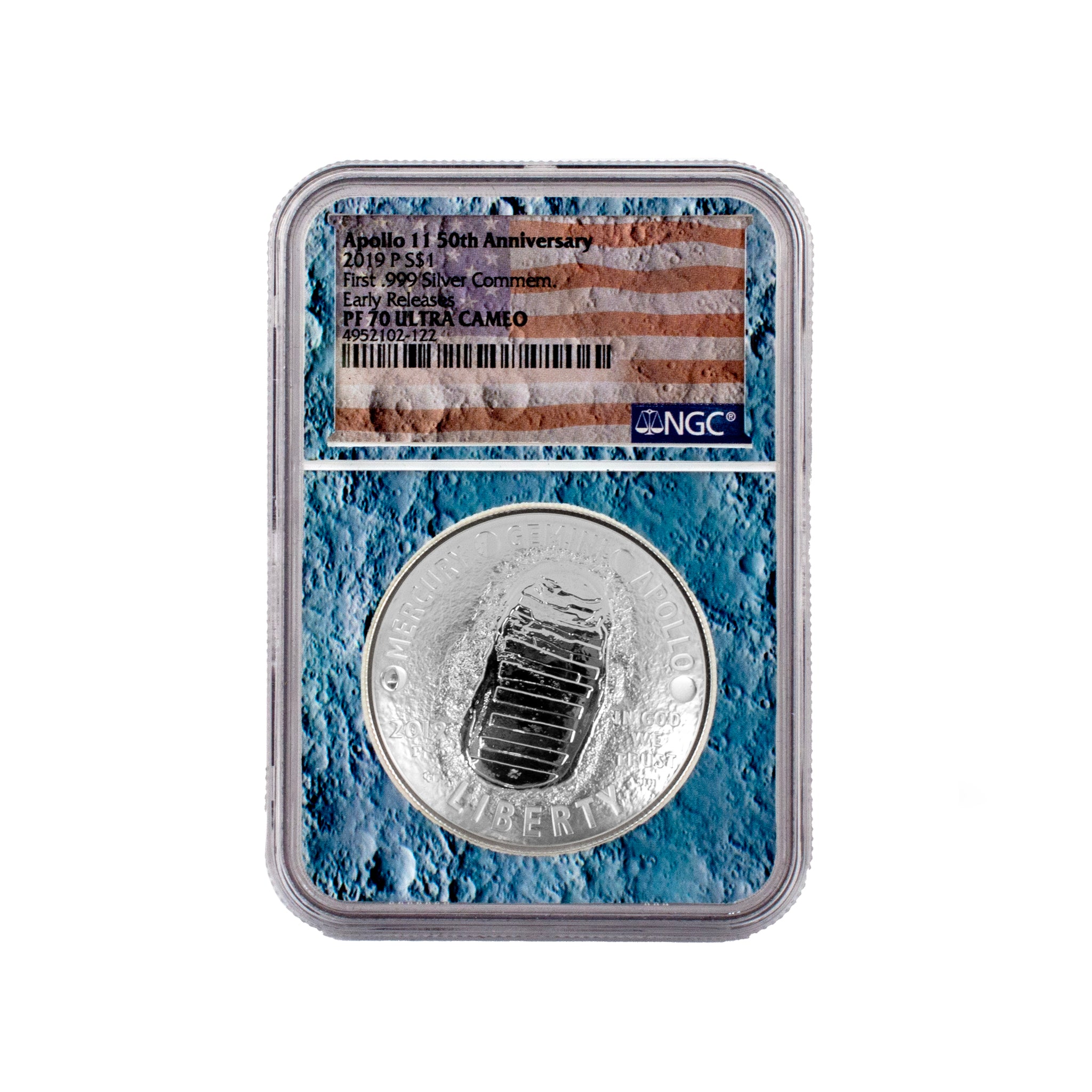 2019 P Silver 1$ Apollo 11 50th Anniversary NGC PF 70 Ultra Cameo Coin