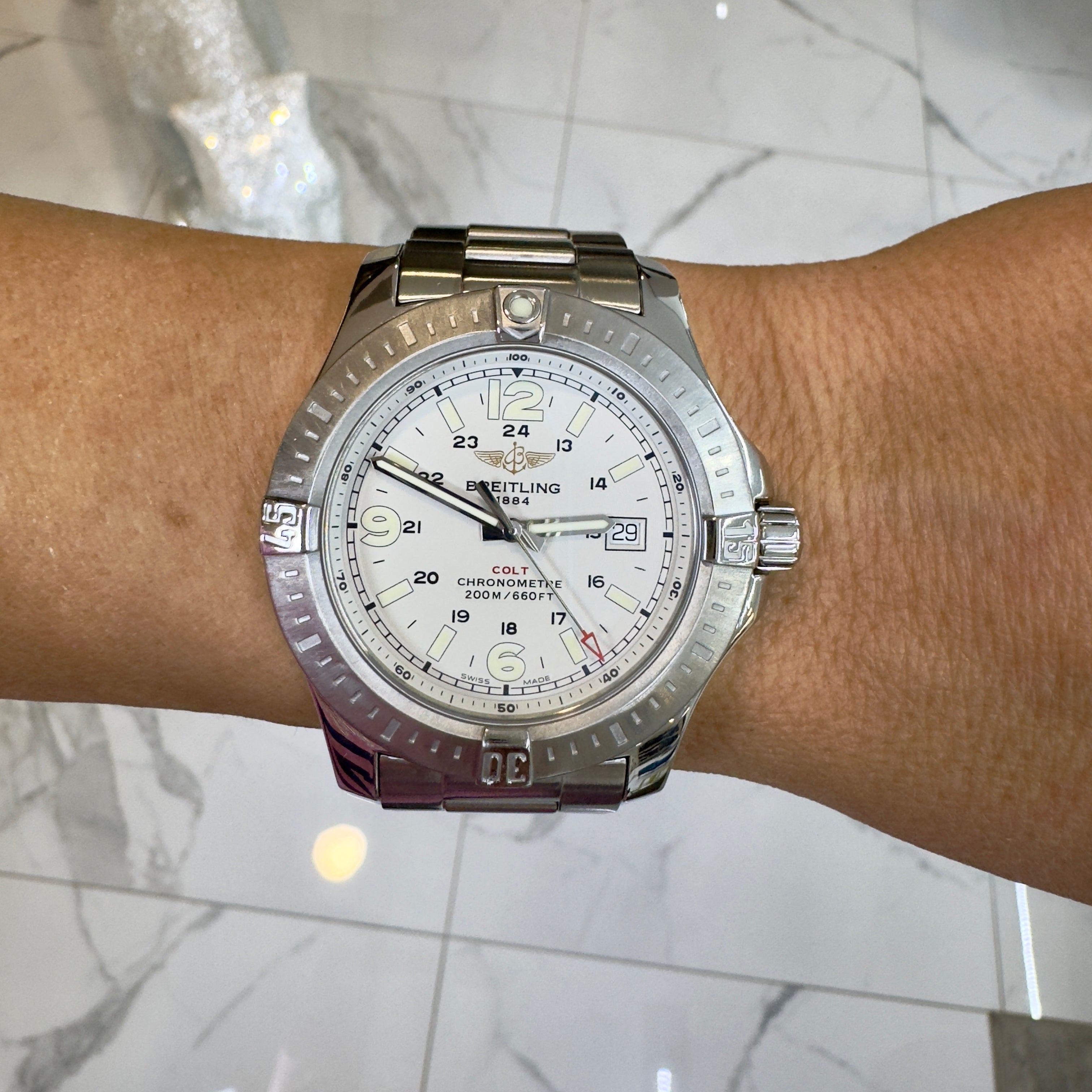 Breitling Colt 44MM A74388 Silver Dial Stainless Steel Quartz Watch