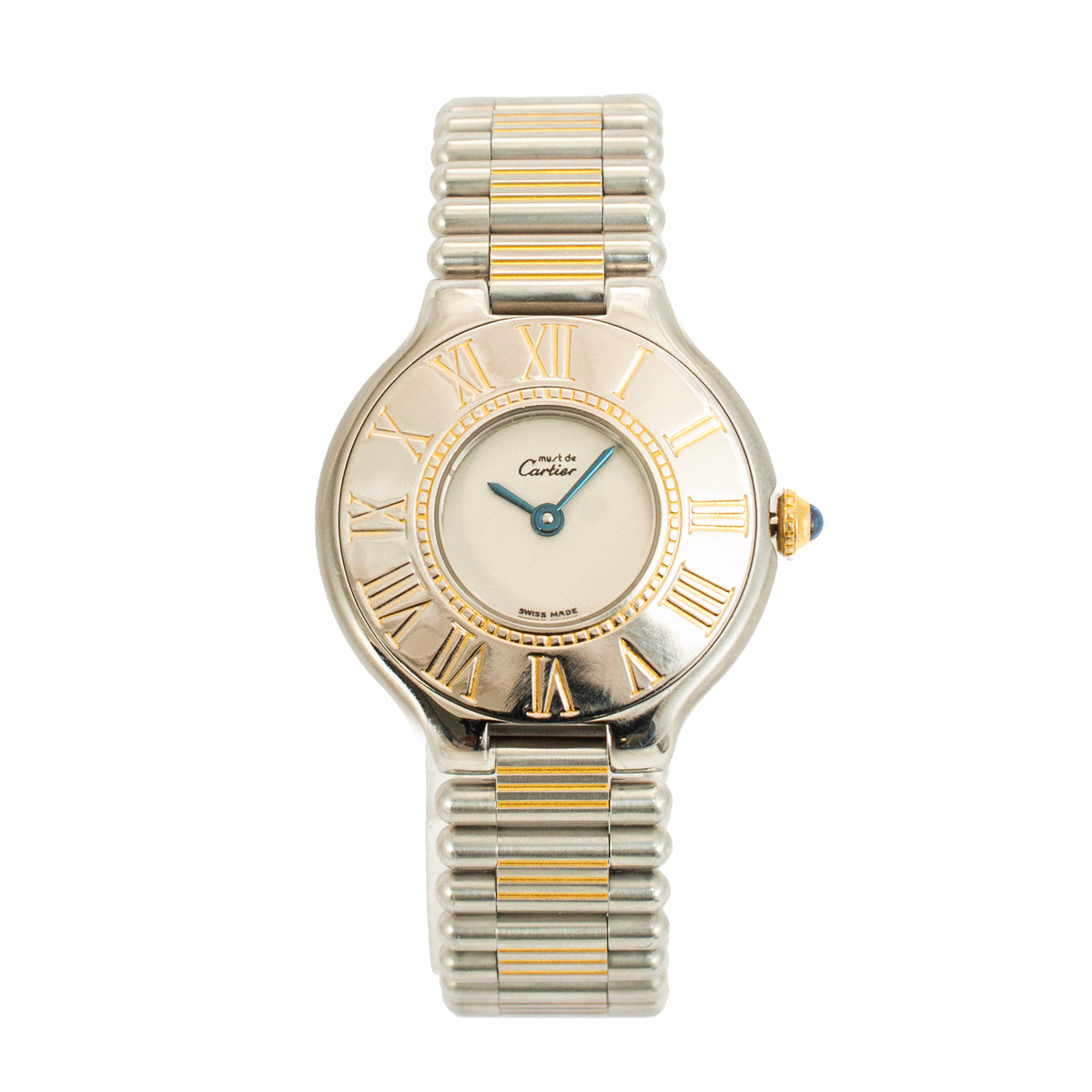 MINT! Cartier Must De 18k 28mm Ladies Watch CARTIER MUST 21 Quartz 28mm 2 Tone Watch 0.41TCW Diamonds  main image 2