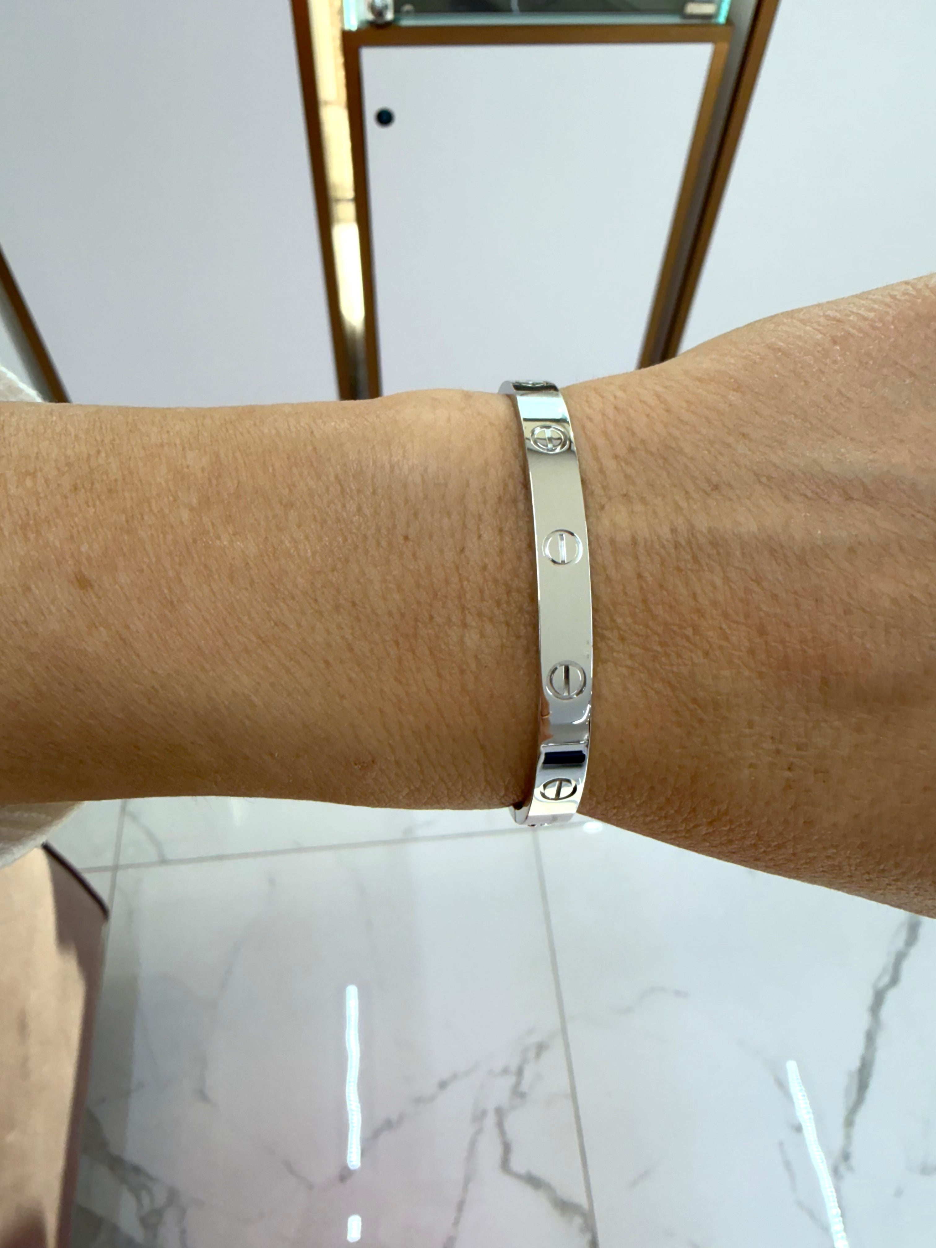 Cartier Classic Model 18K White Gold Iconic Love Bangle Bracelet