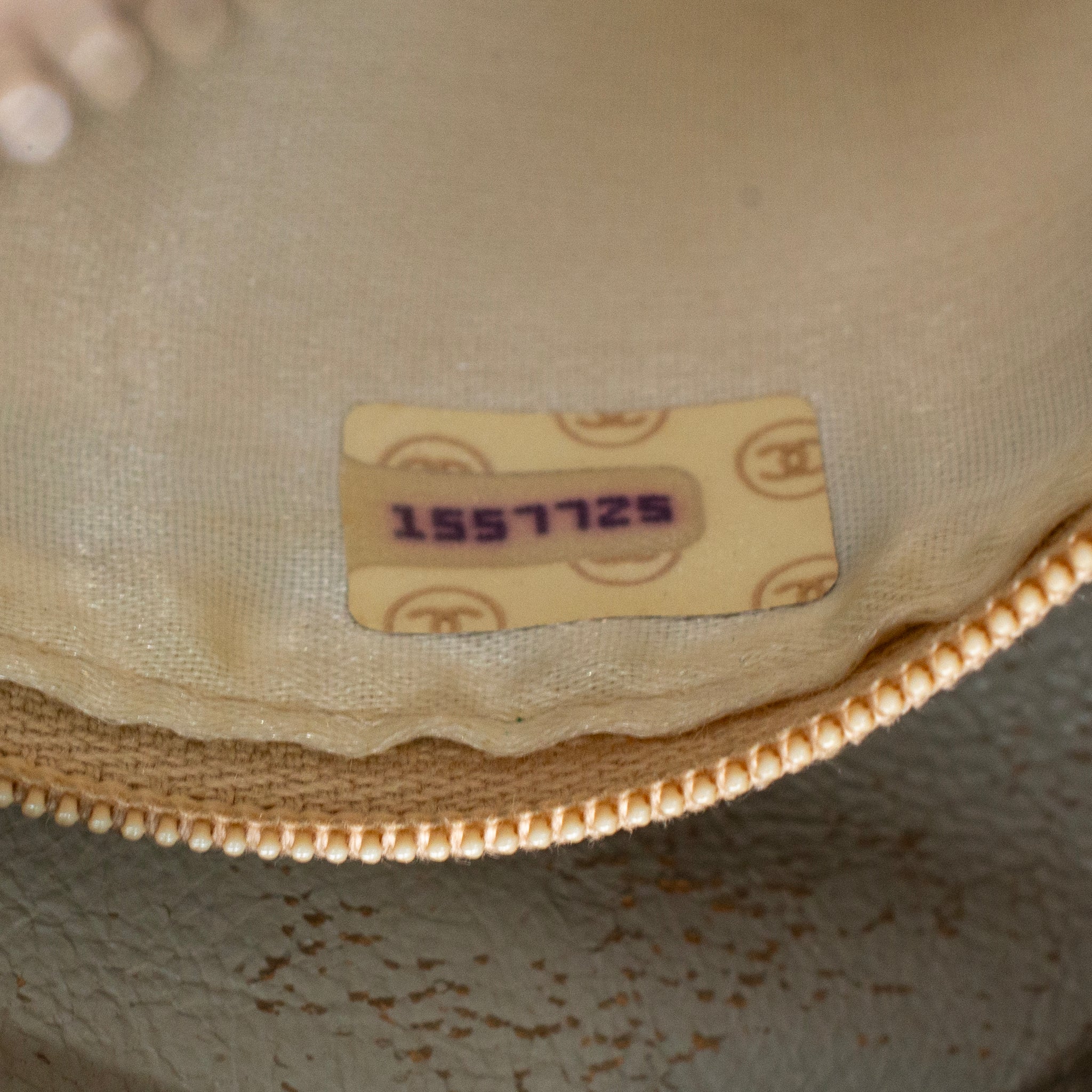 Vintage Chanel Quilted Beige Quilted Lambskin Leather Tassel Camera Bag