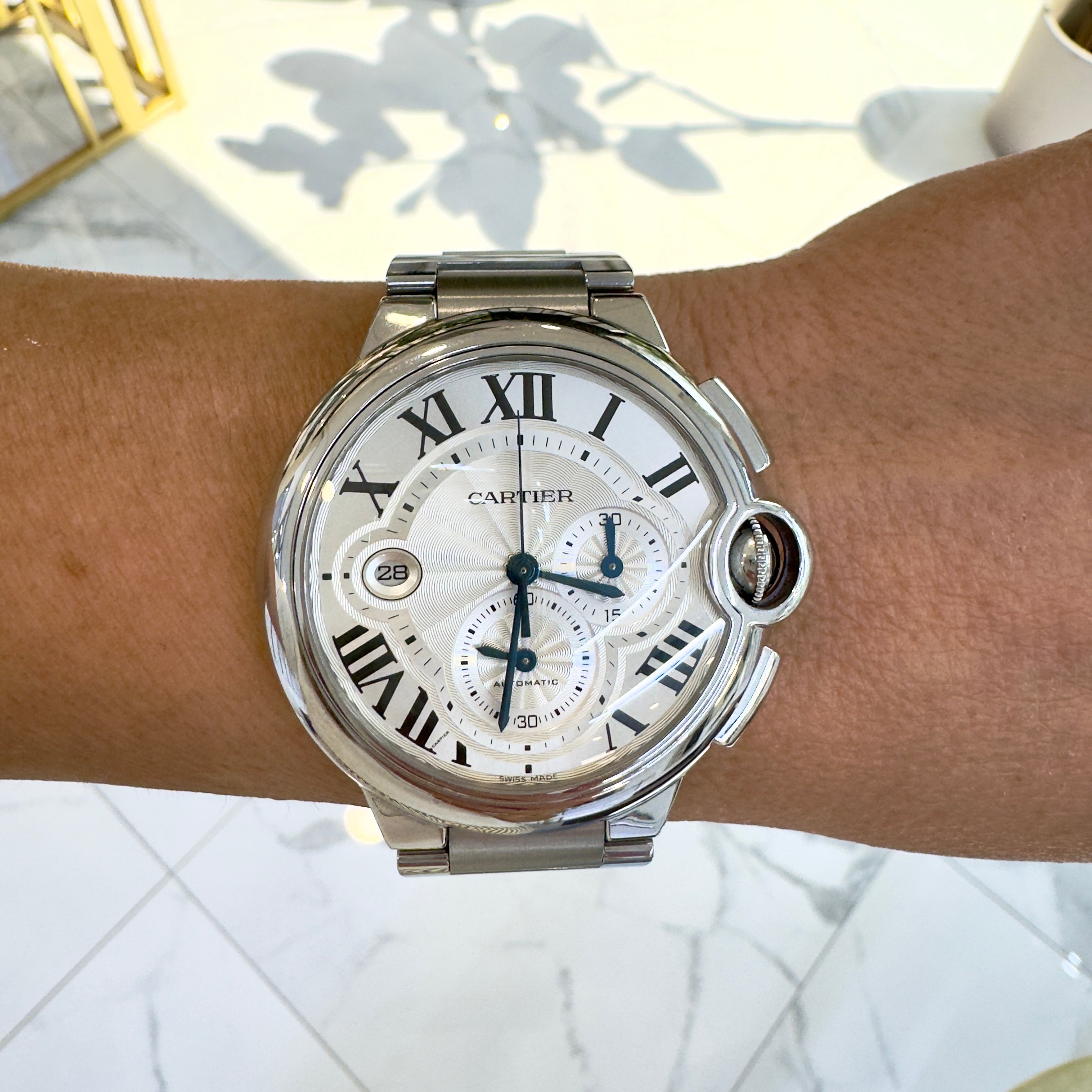 Cartier Ballon Bleu Chronograph 44MM W6920002 / 3109 Steel Automatic Watch