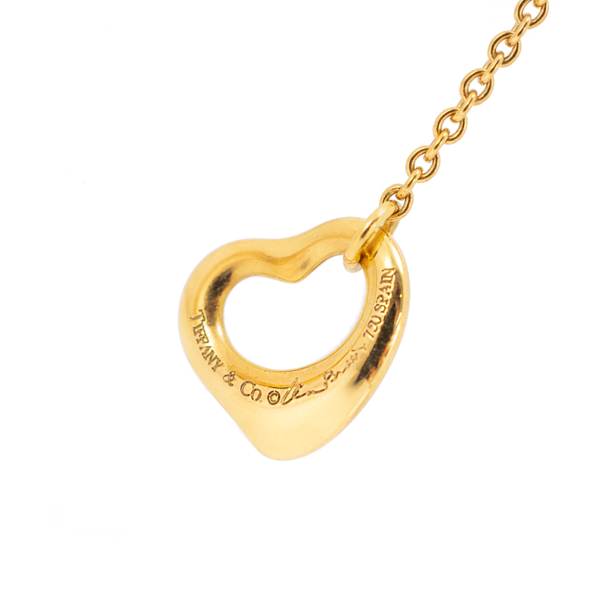 Tiffany & Co. Elsa Peretti 18K Yellow Gold Open Heart Dangle Earrings