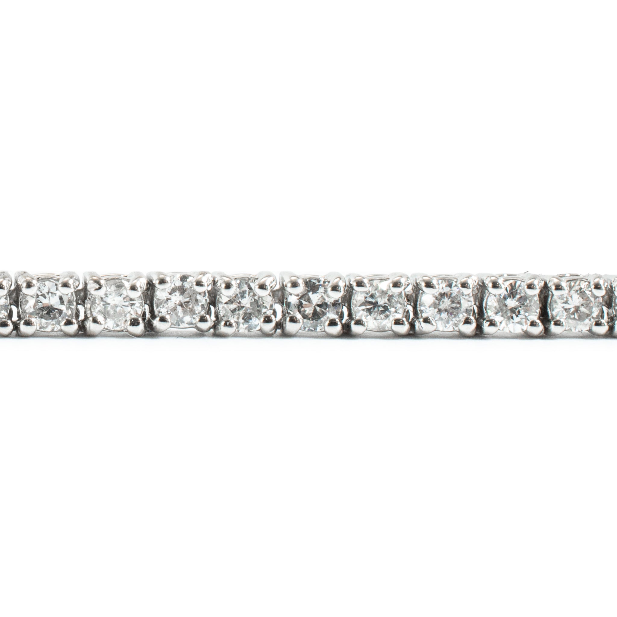 18K White Gold 7.00ct Round Diamond 4 Prongs Tennis Chain Matinee Necklace