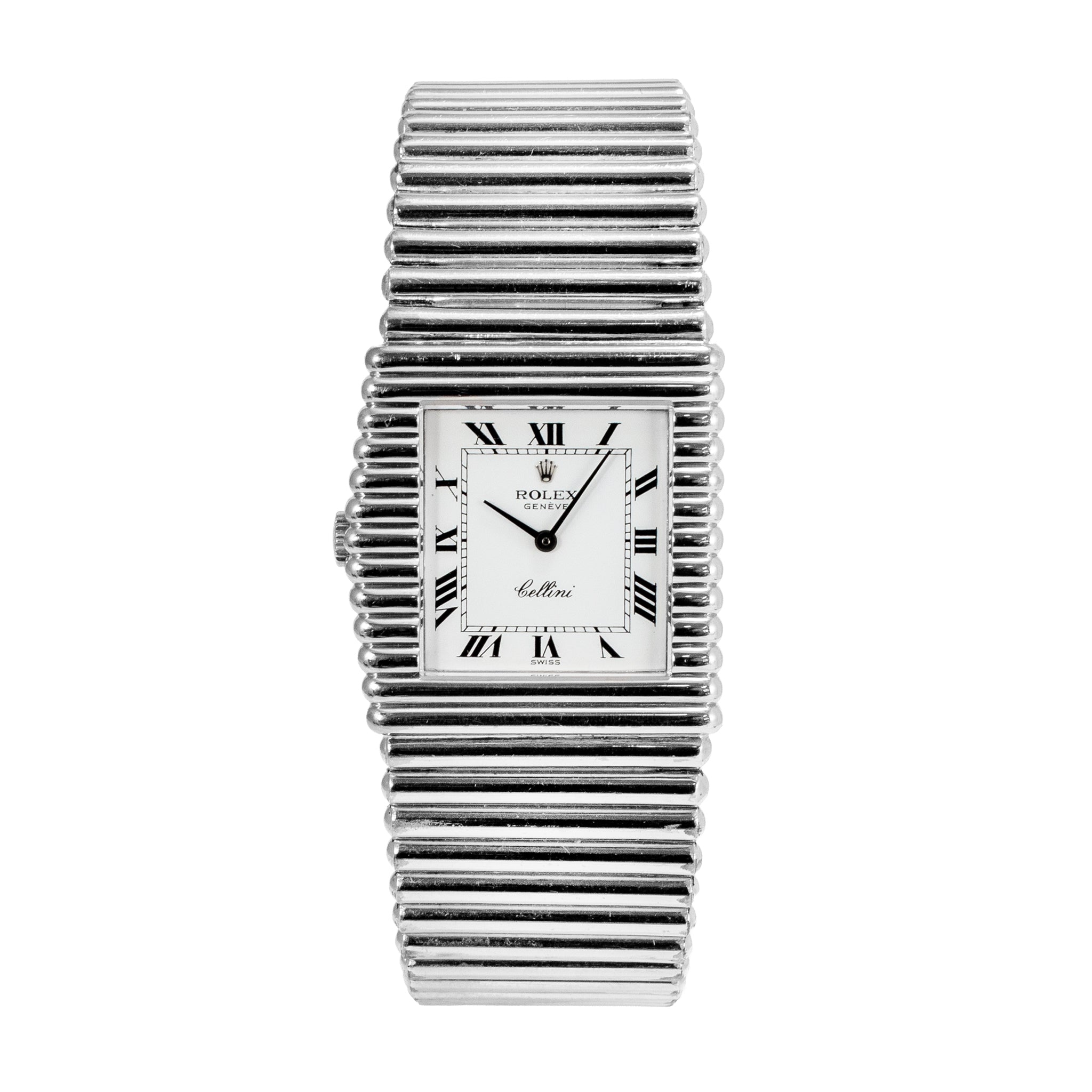 Vintage Rolex Cellini 29MM 4015 Asymmetrical Left Handed 18K White Gold Watch