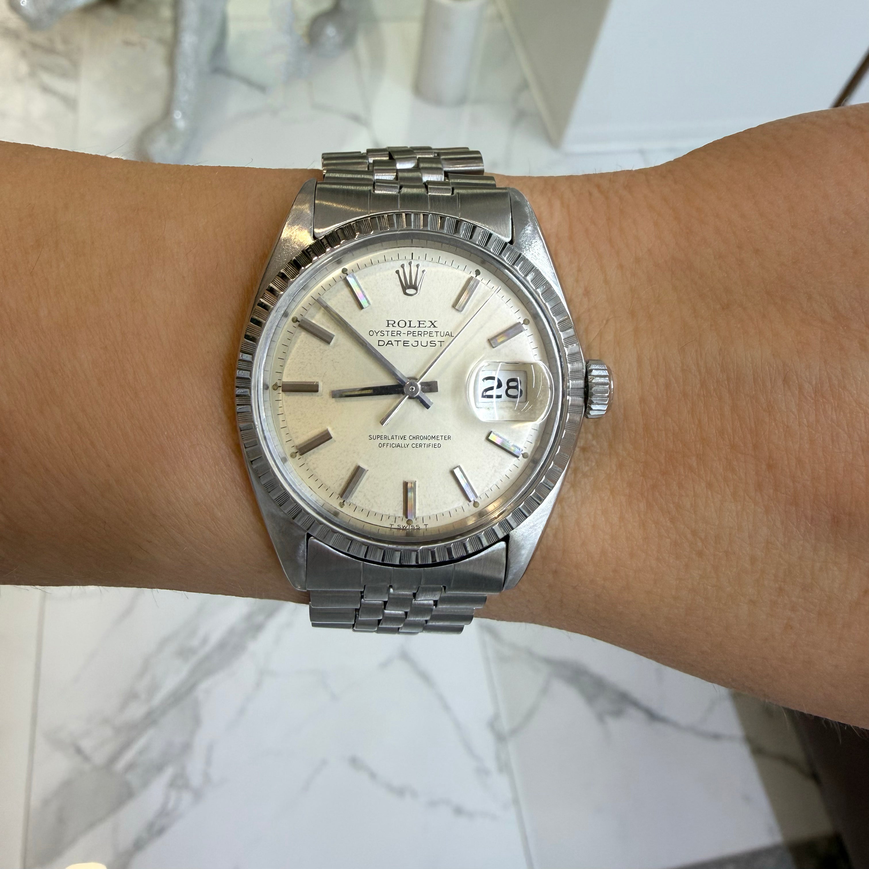Vintage 1967 Rolex Datejust 36MM 1603 Jubilee Fluted Stainless Steel W