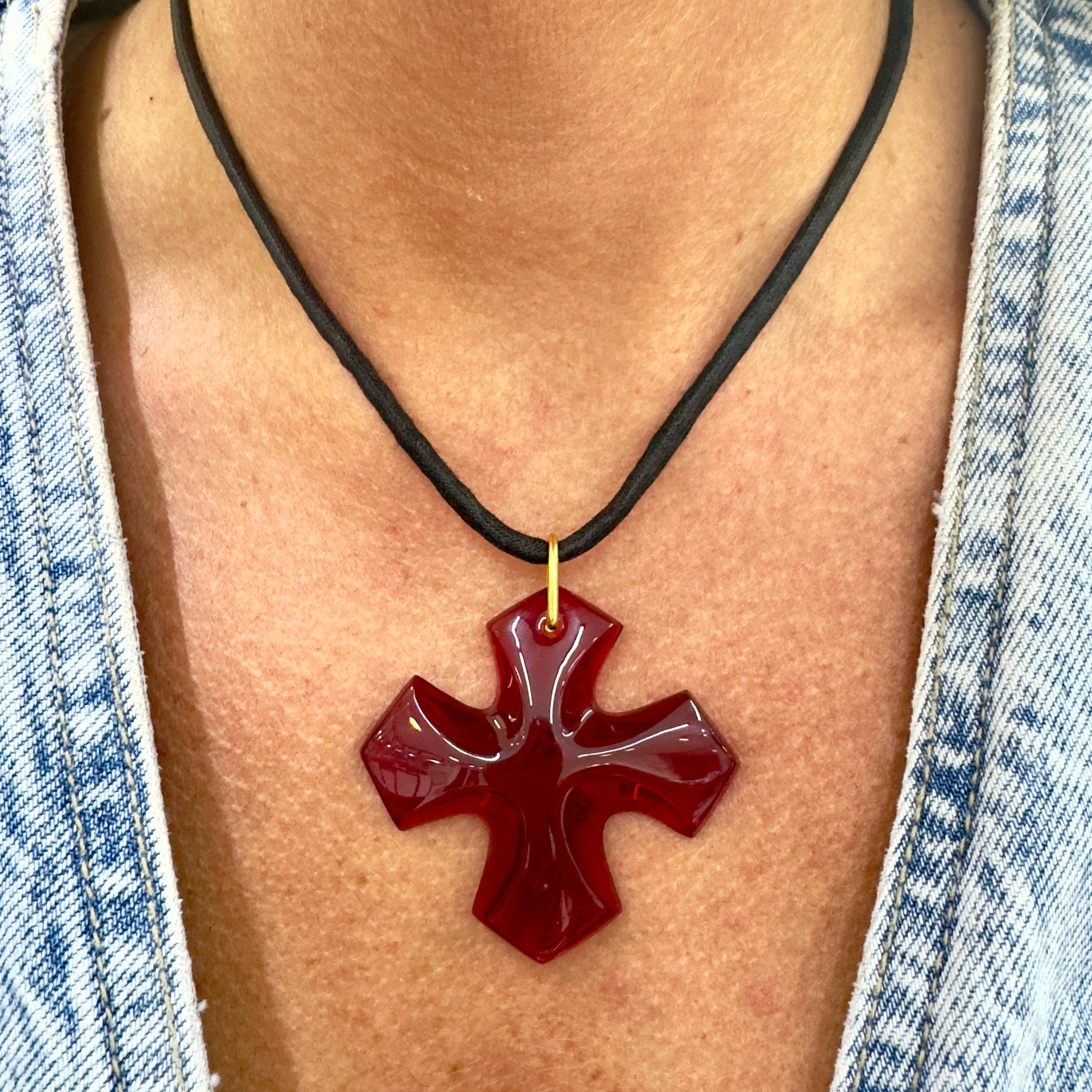 Baccarat Crystal Occitane Cross Necklace