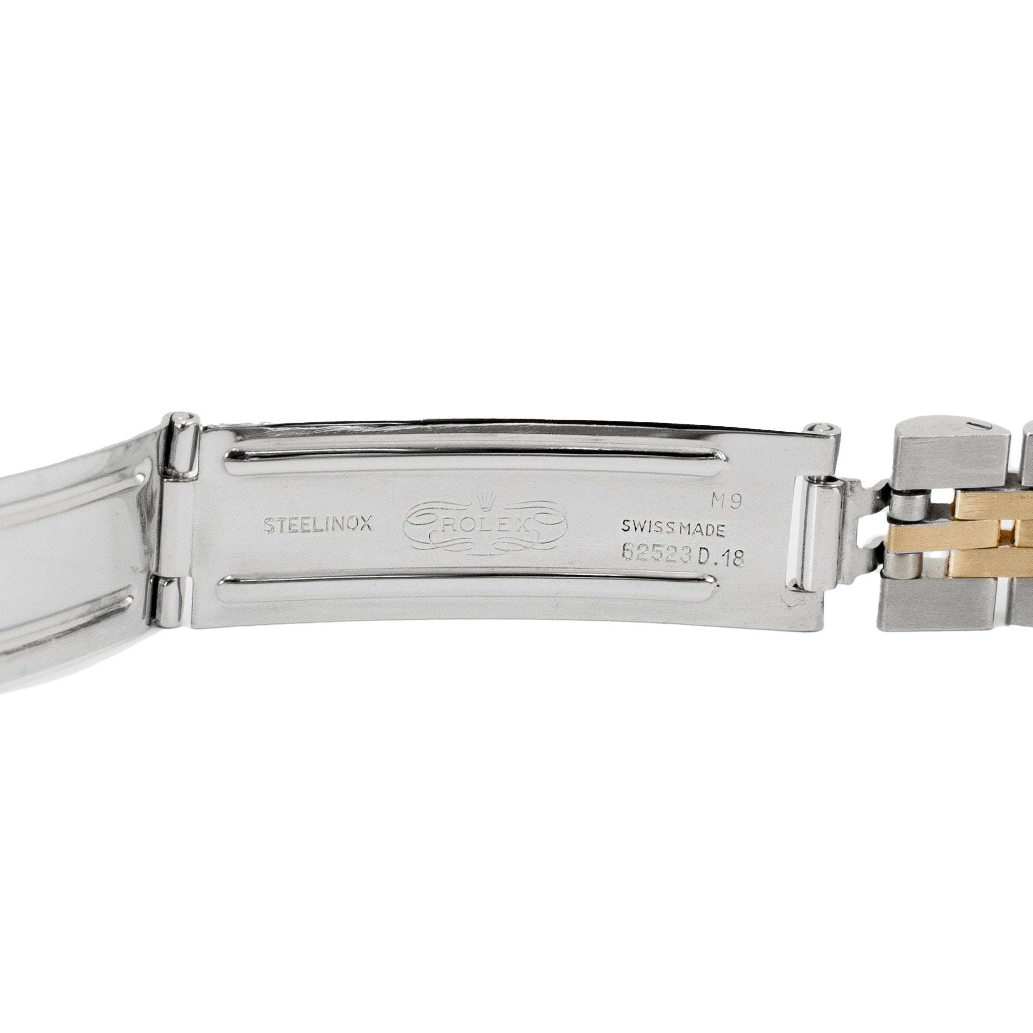 Rolex Ladies Datejust 26MM 69173 Blue Dial Fluted Jubilee 18K Gold Steel Watch