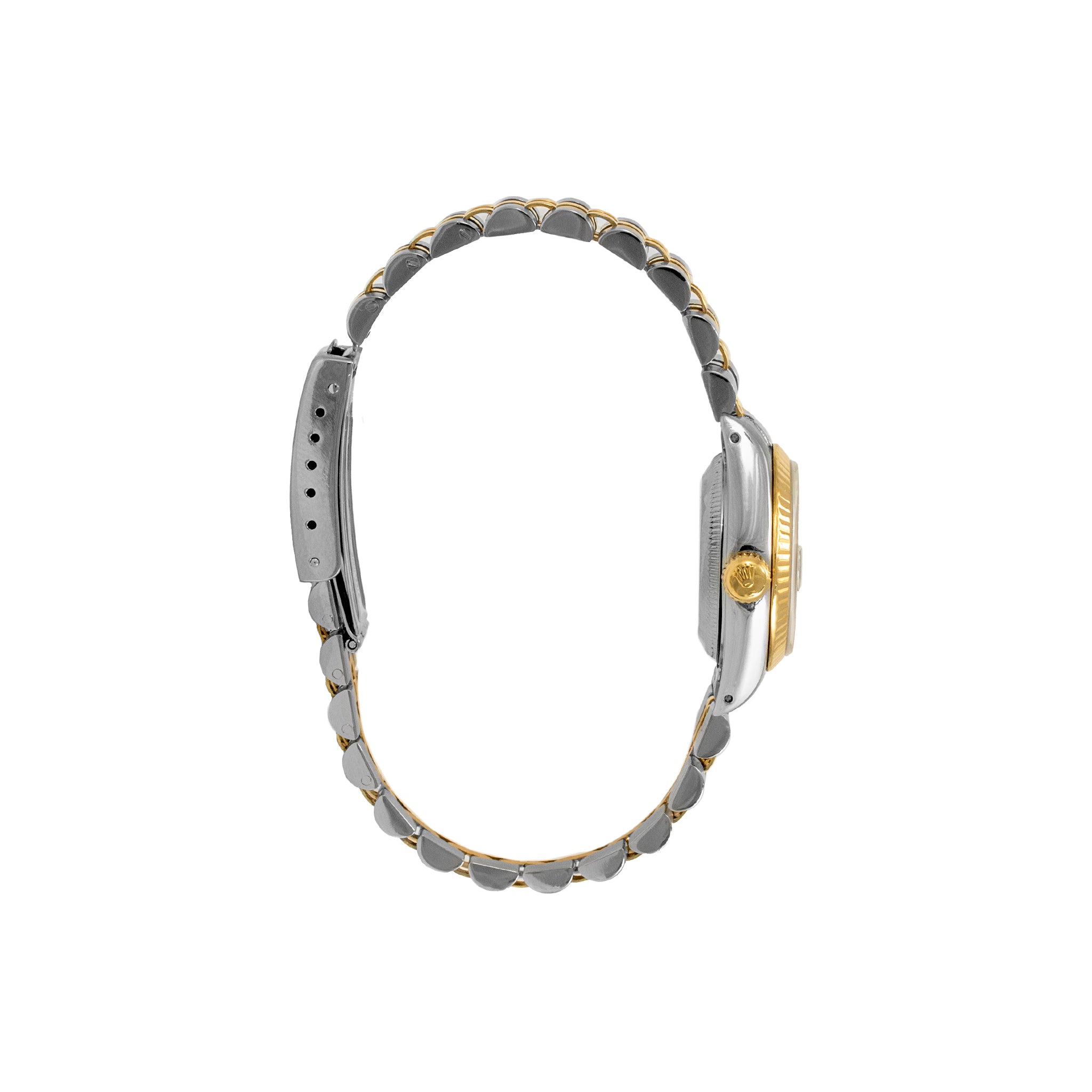 Rolex Ladies Datejust 26MM 69173 Blue Dial Fluted Jubilee 18K Gold Steel Watch