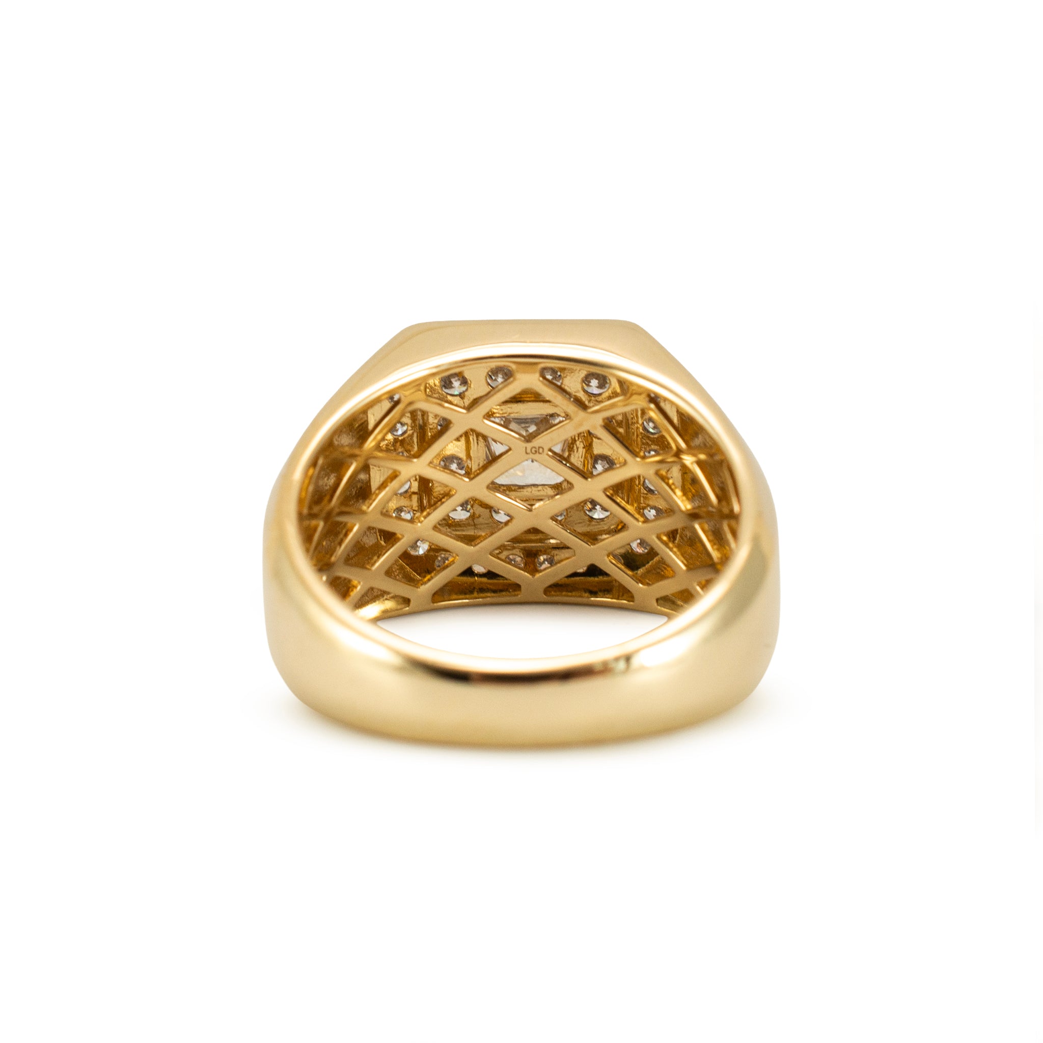 Men’s 10K Yellow Gold 1.82ct Princess & Round Halo Lab Grown Diamond Band Ring