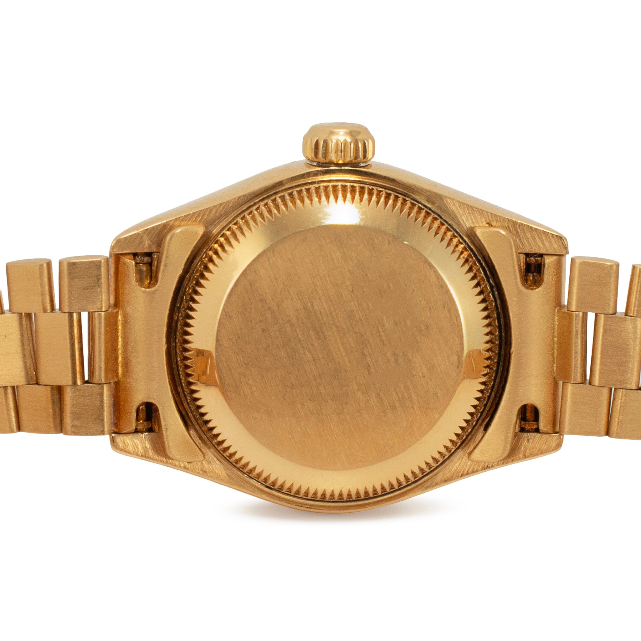 Ladies Vintage Rolex Datejust 26MM 69278 18K Gold Bark Black President Watch