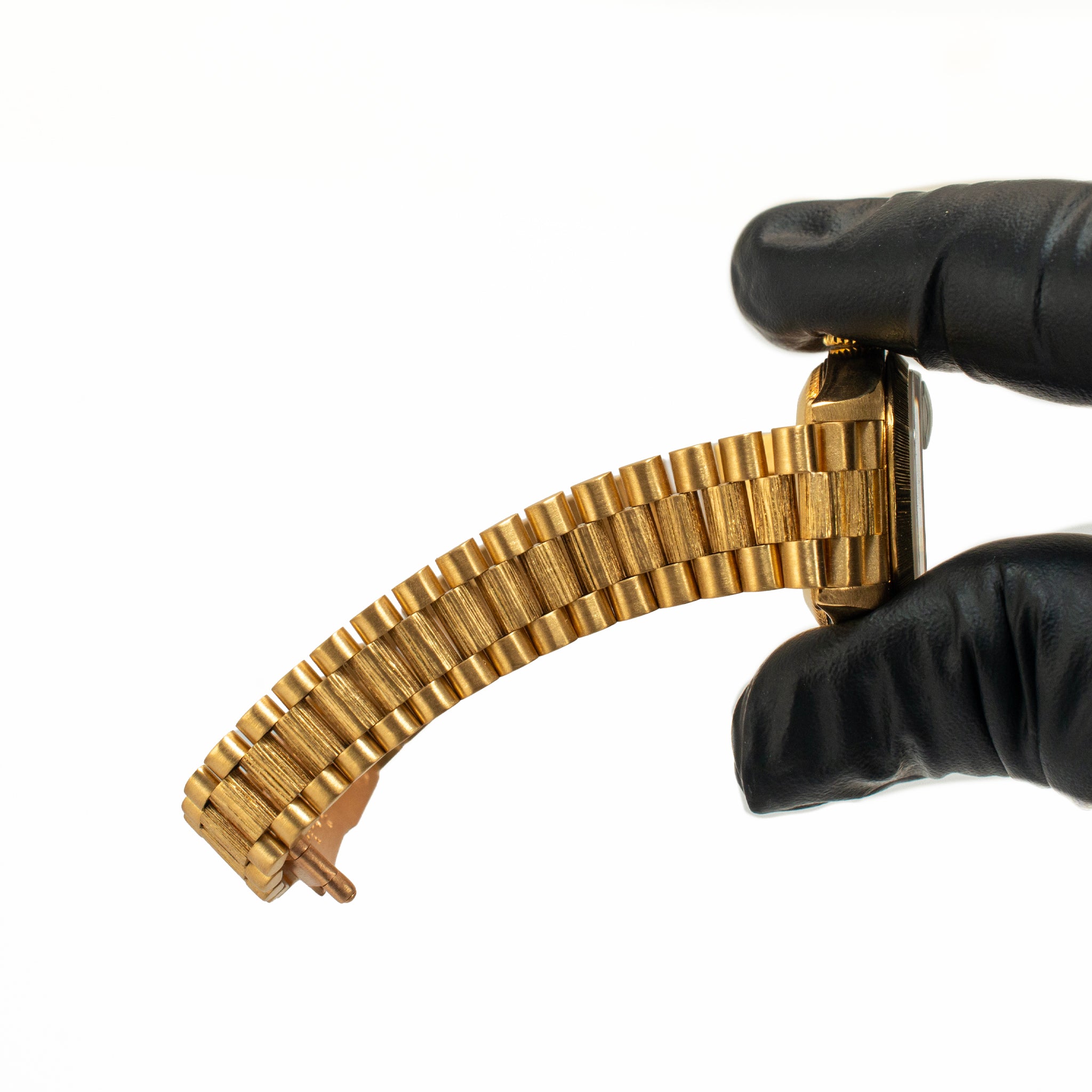 Ladies Vintage Rolex Datejust 26MM 69278 18K Gold Bark Black President Watch