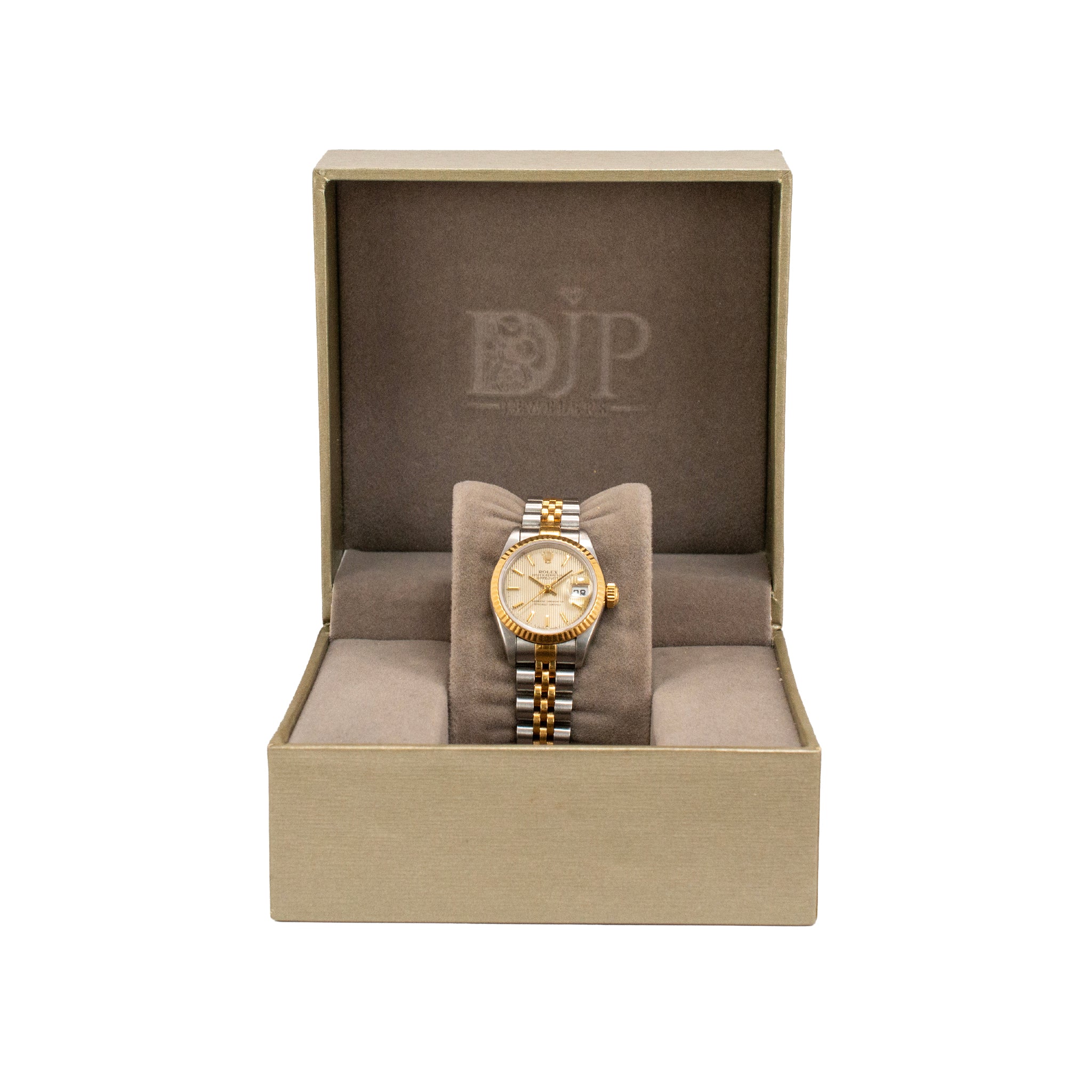 Rolex Lady Datejust 26MM 69173 Champagne Tapestry Dial Jubilee Gold Steel Watch