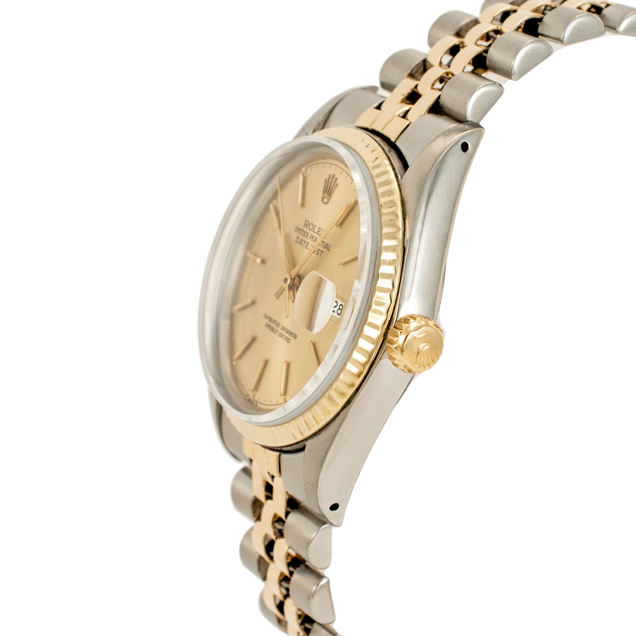 Rolex Datejust 36MM 16030 Fluted Bezel Two Tone Yellow Gold Steel Watch