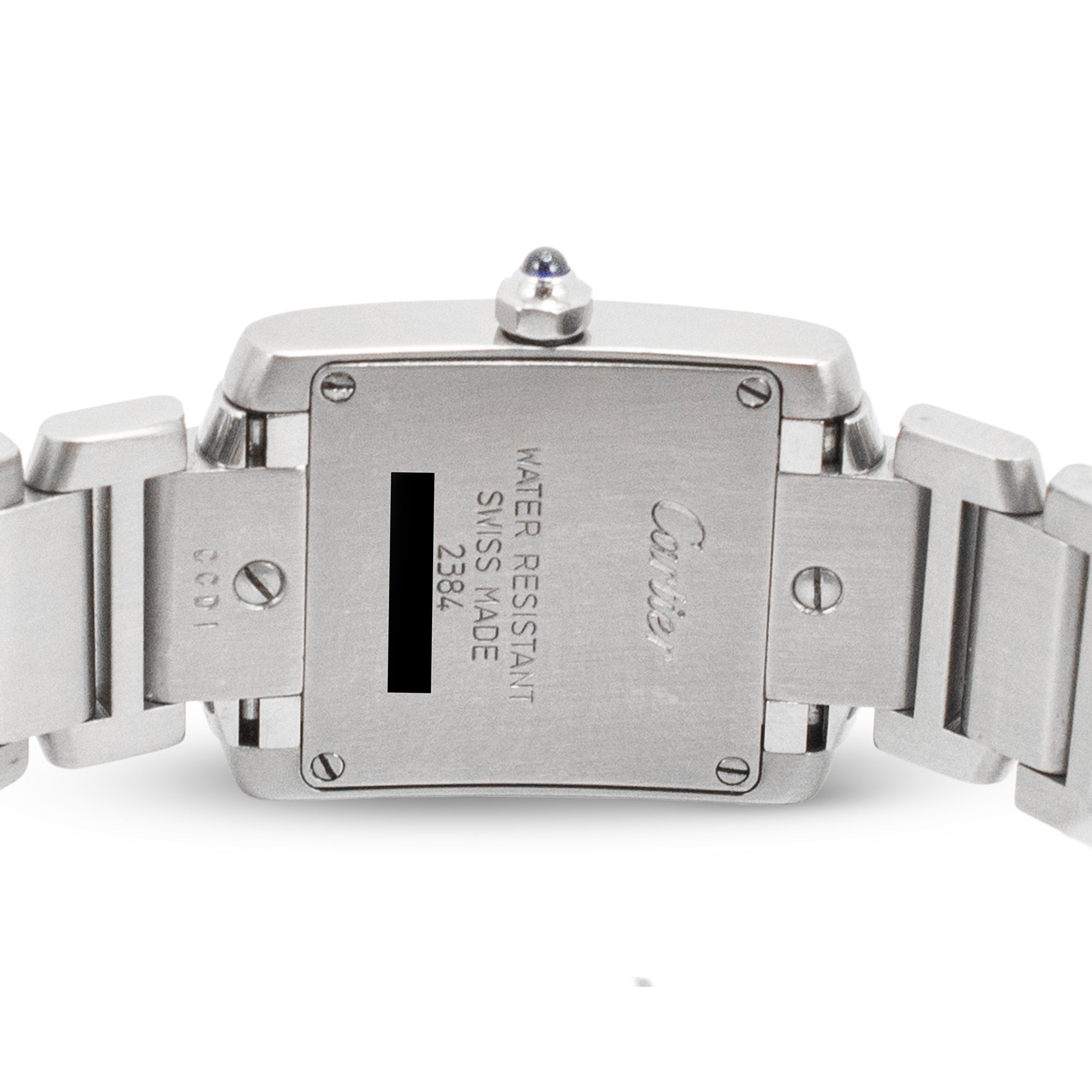 Ladies Cartier Tank Francaise 20MM 2384 White Roman Stainless Steel Quartz Watch