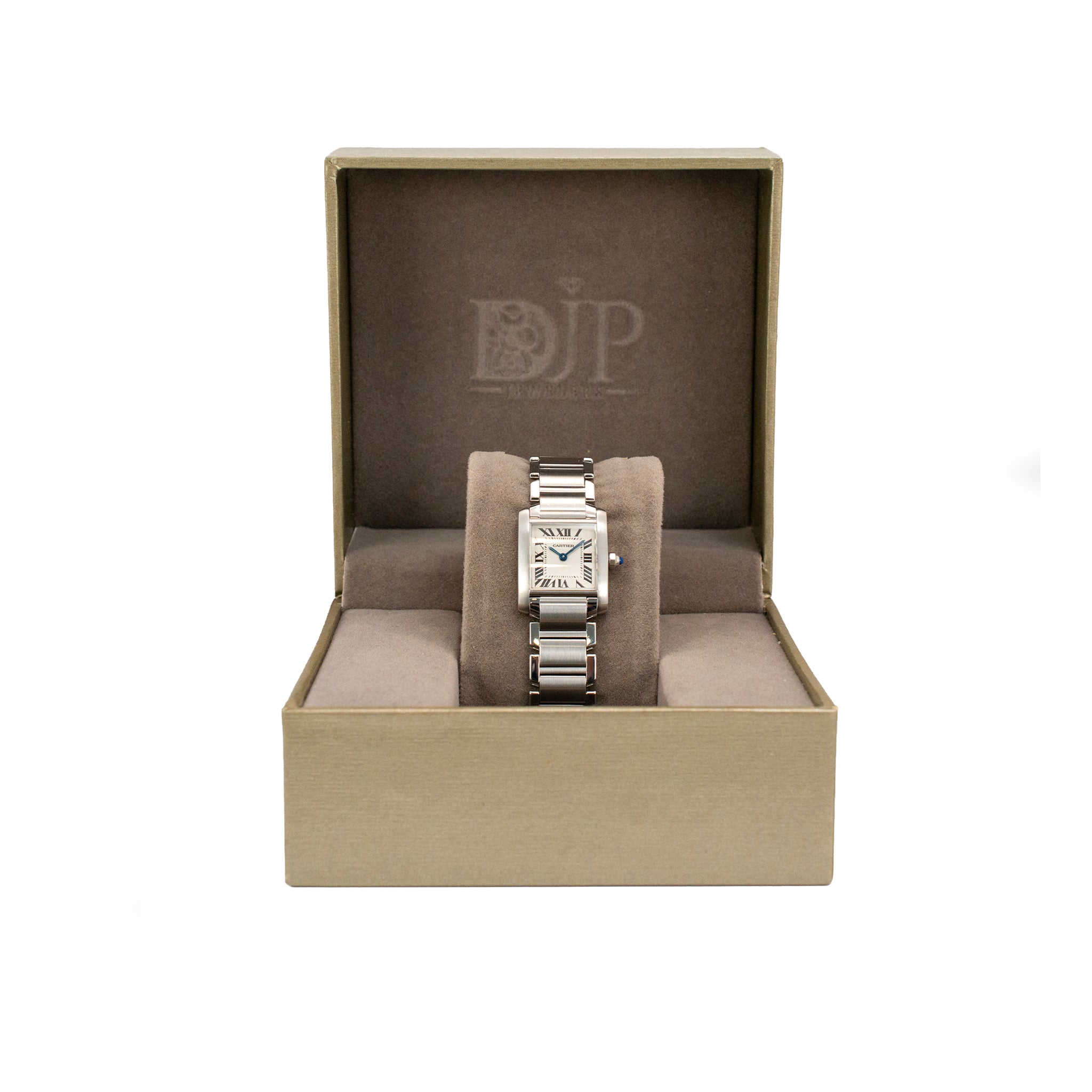 Ladies Cartier Tank Francaise 20MM 2384 White Roman Stainless Steel Quartz Watch