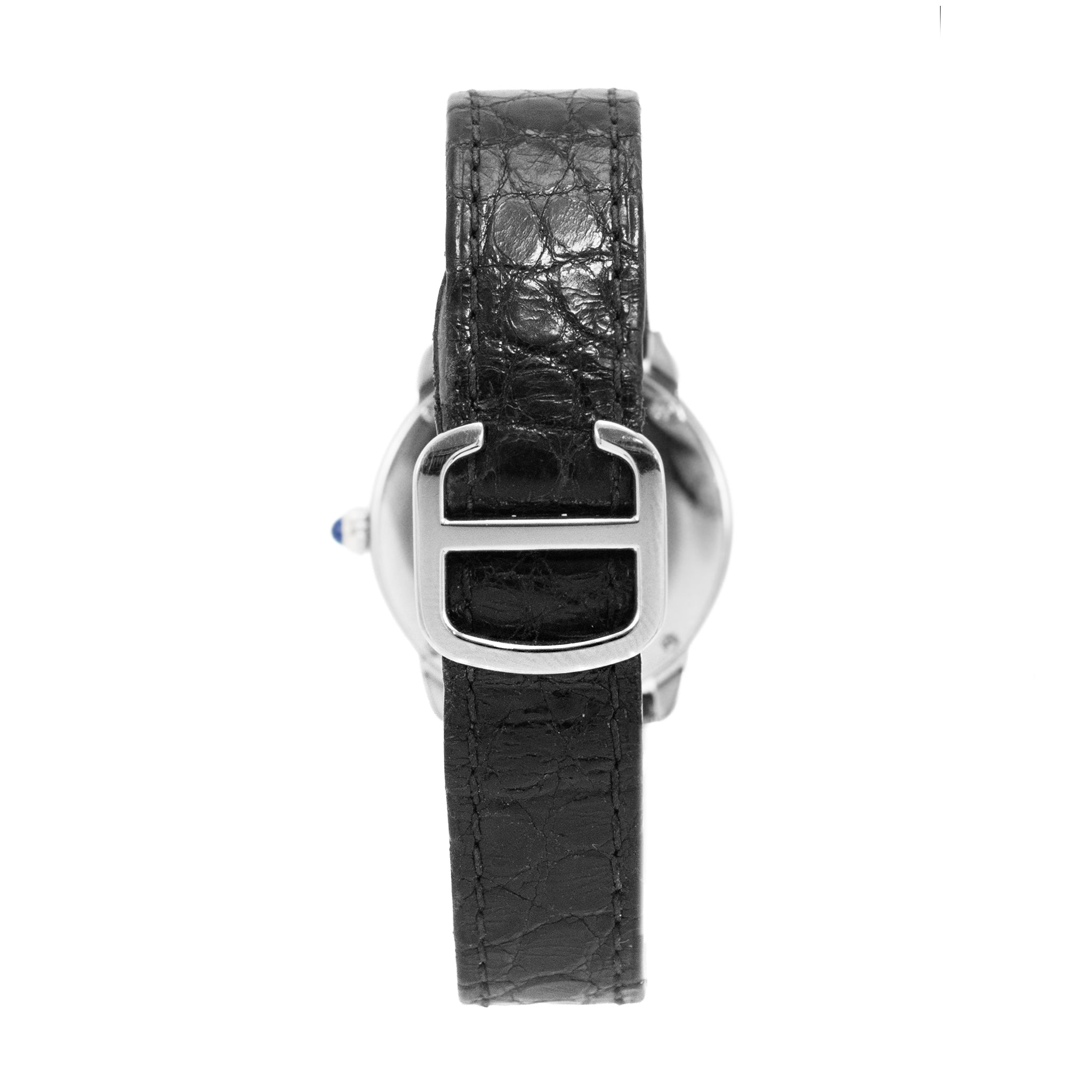 Cartier Ronde de Cartier 29MM WSRN0019 / 3601 Black Leather Steel Quartz Watch