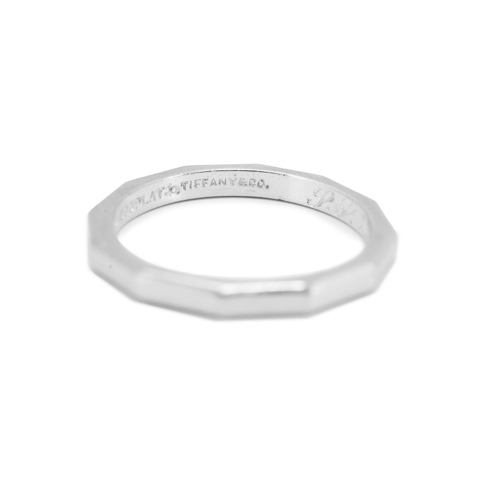 Vintage 1948 Tiffany & Co. 900 Platinum Iridium Faceted Wedding Band R