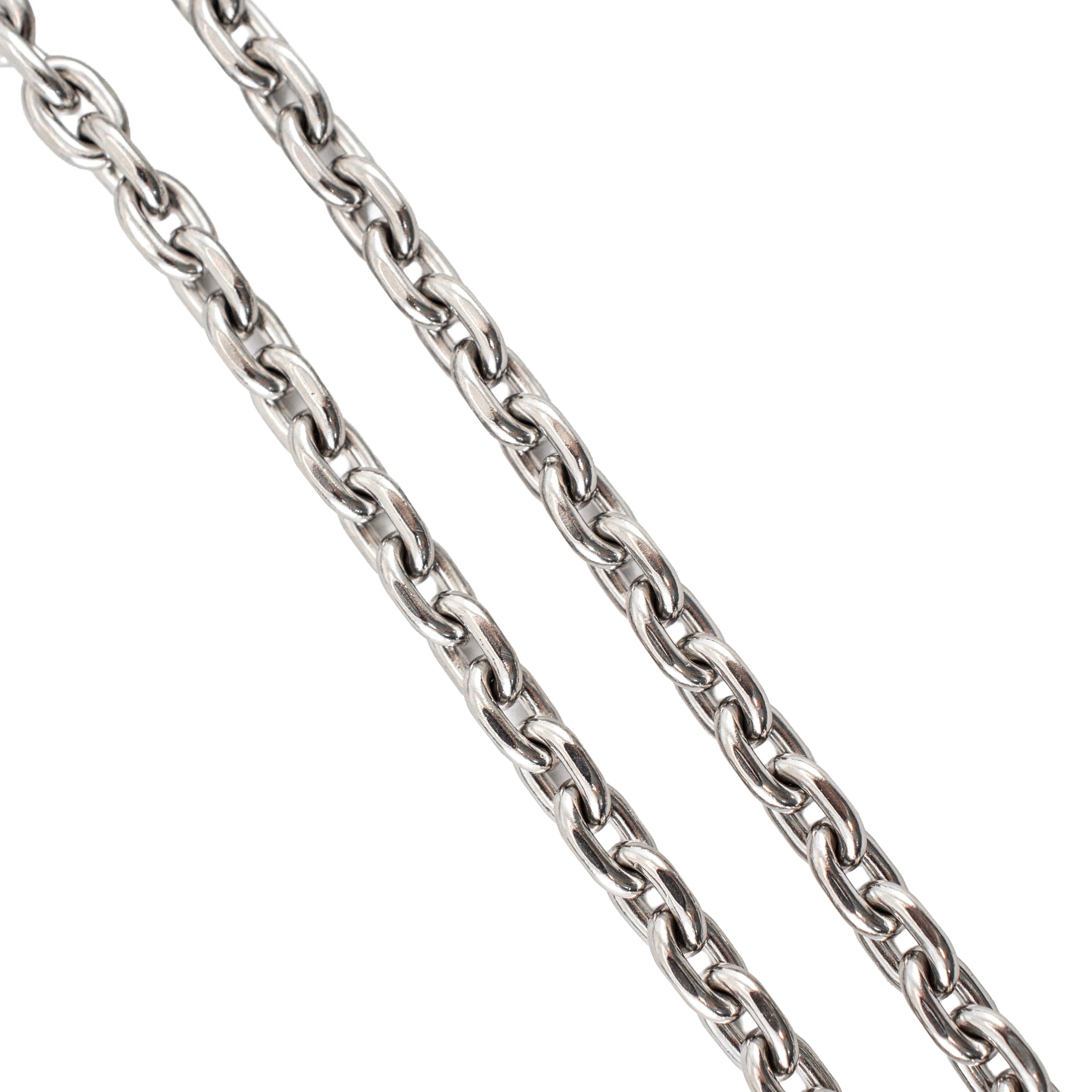 Unisex 950 Platinum Solid Oval Anchor Cable Link Chain Necklace