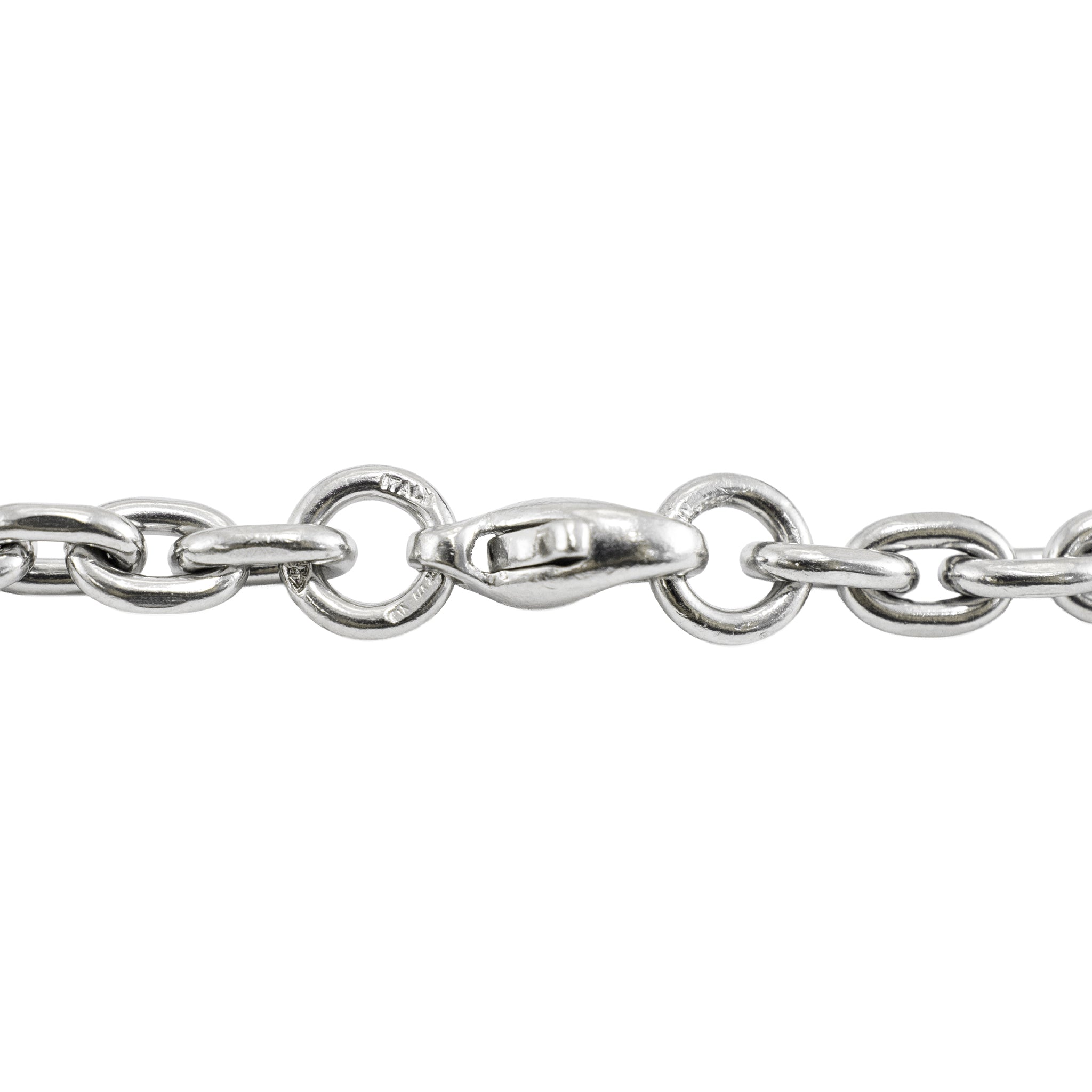 Unisex 950 Platinum Solid Oval Anchor Cable Link Chain Necklace