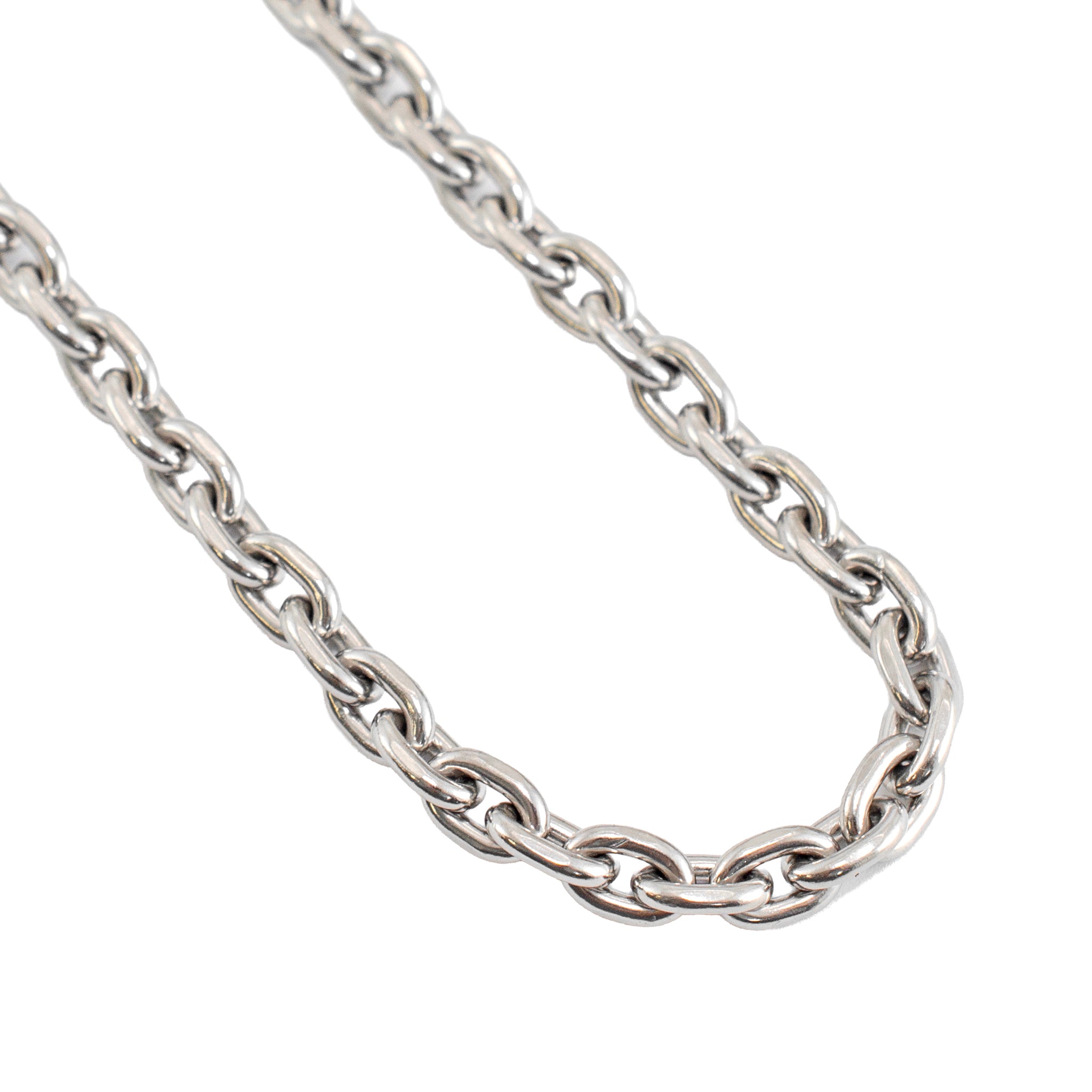 Unisex 950 Platinum Solid Oval Anchor Cable Link Chain Necklace
