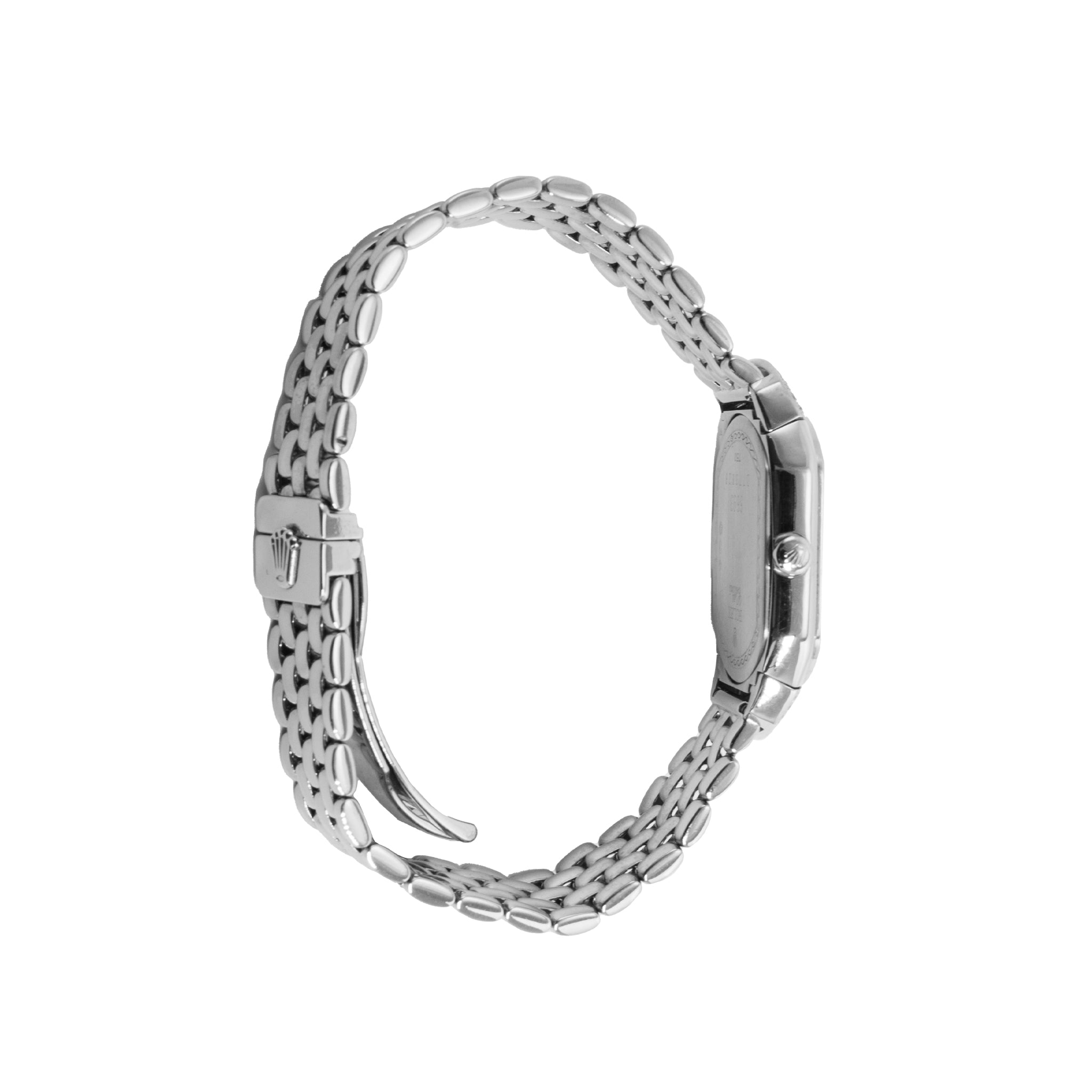 2007 Rolex Cellini Cellissima 24MM 6693 18K White Gold Pave Diamond Quartz Watch